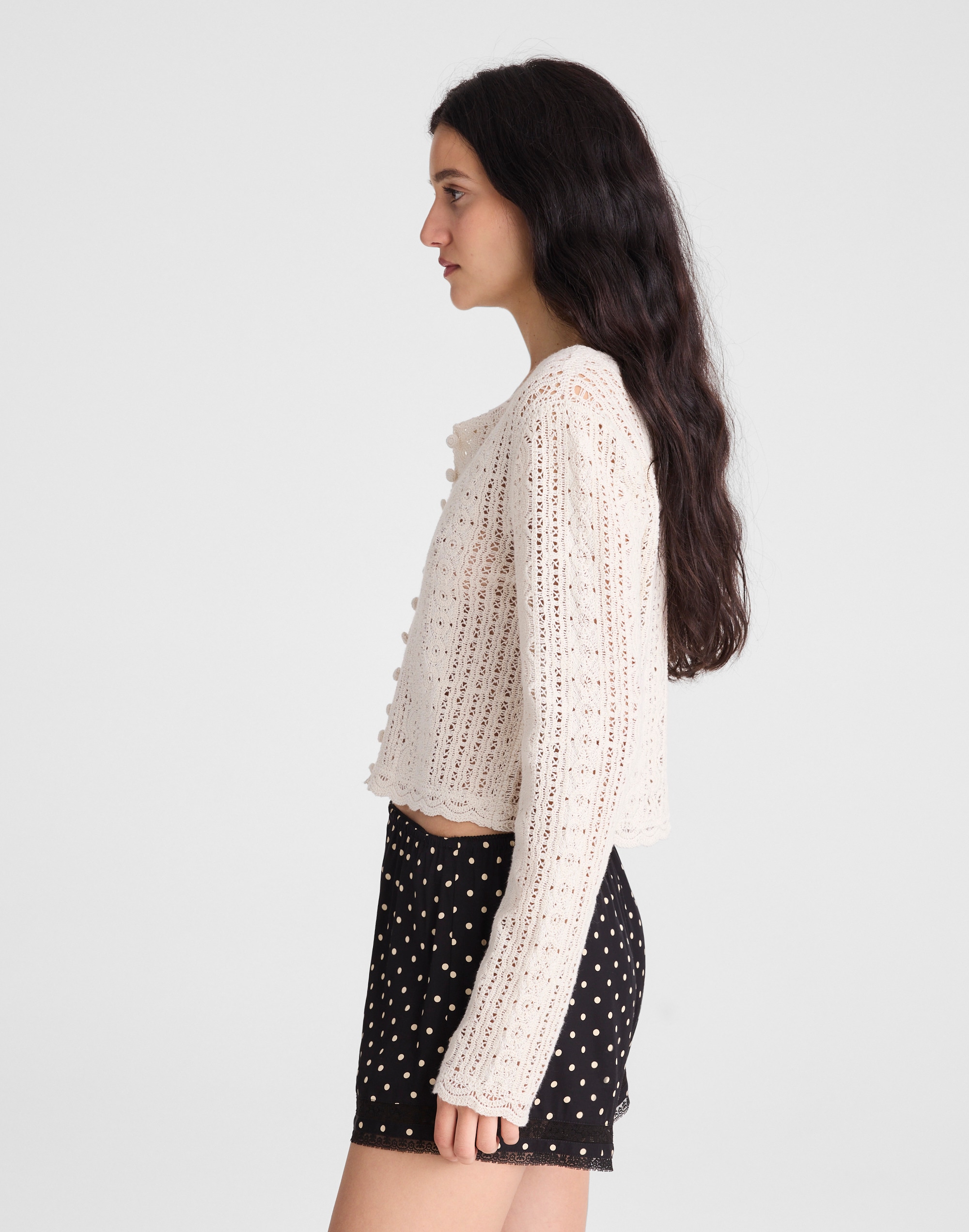 Lace-Trim Pull-On Shorts