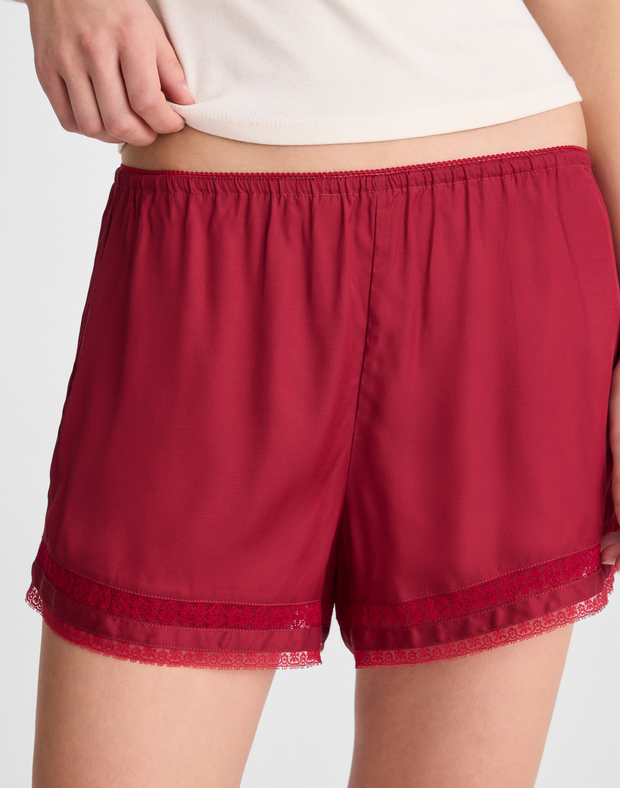 Lace-Trim Pull-On Shorts
