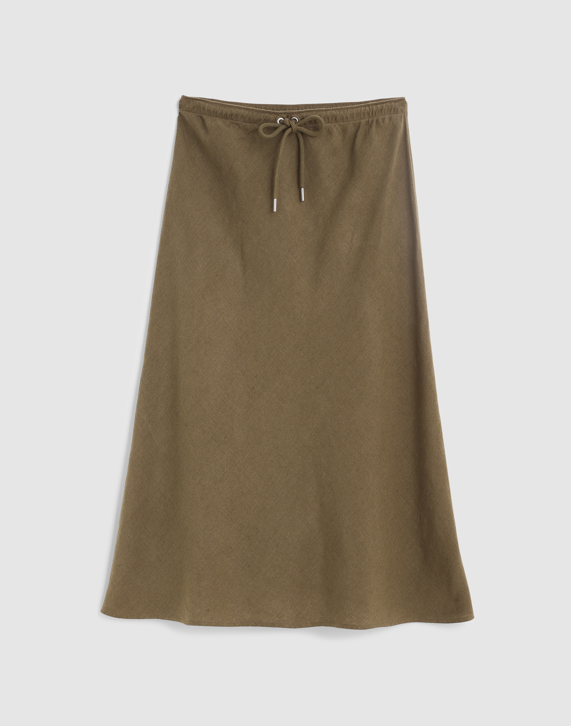 Drawstring Slip Skirt in 100% Linen
