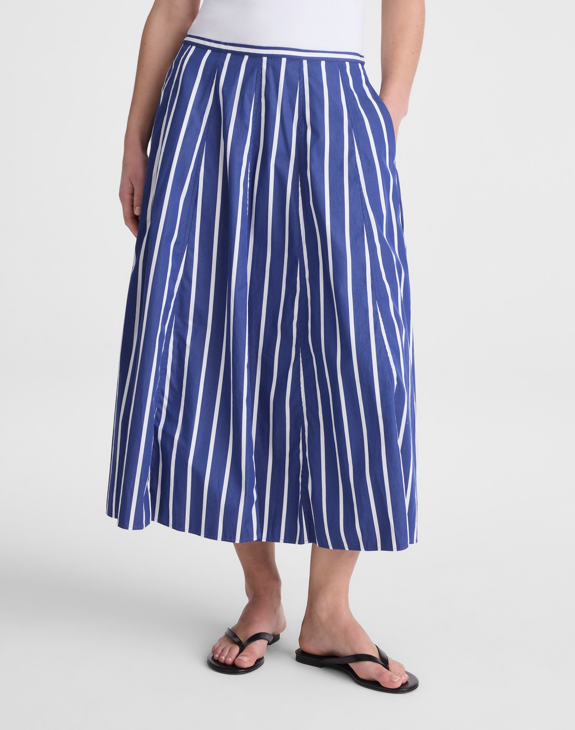 A-Line Midi Skirt in Poplin