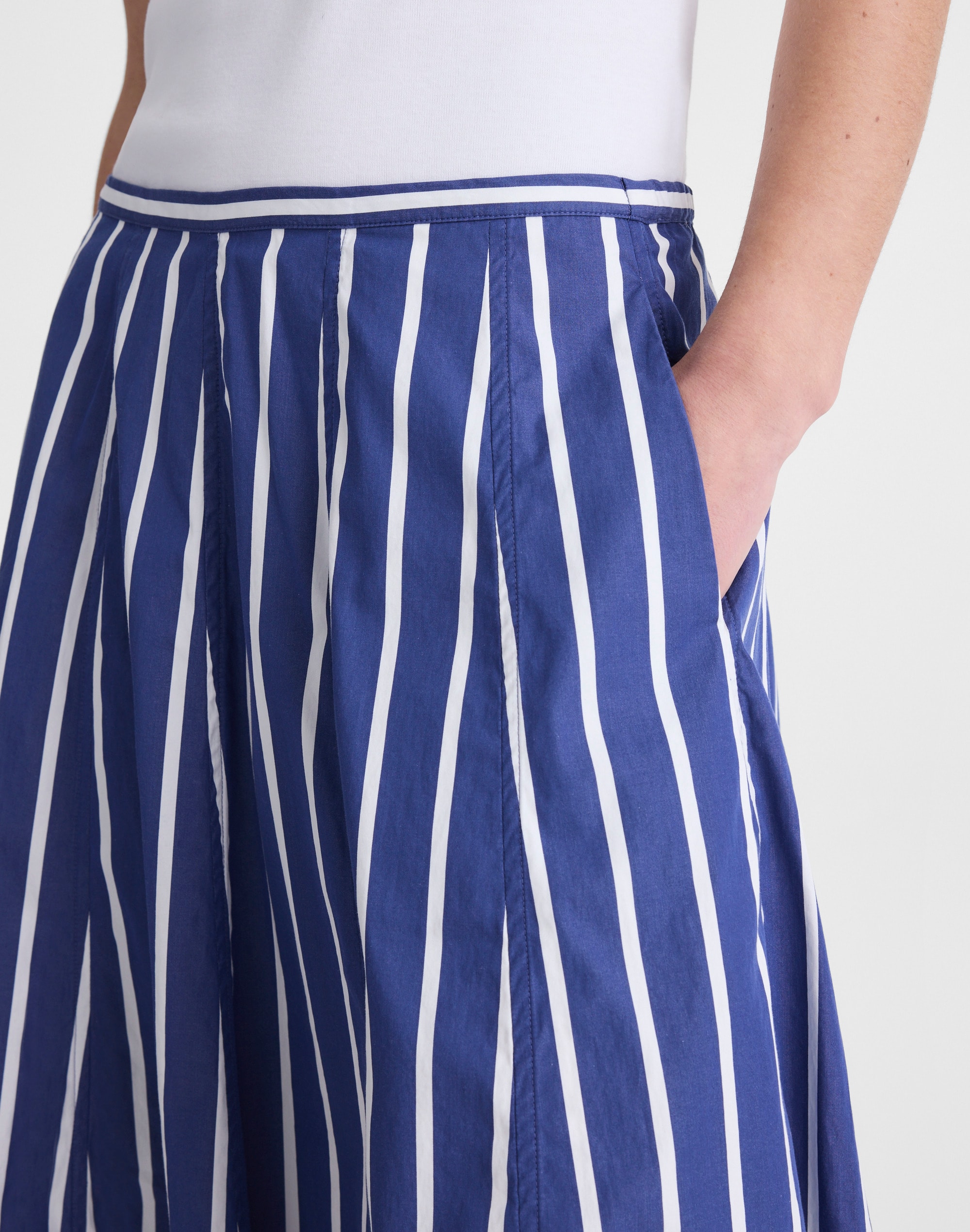 A-Line Midi Skirt in Poplin