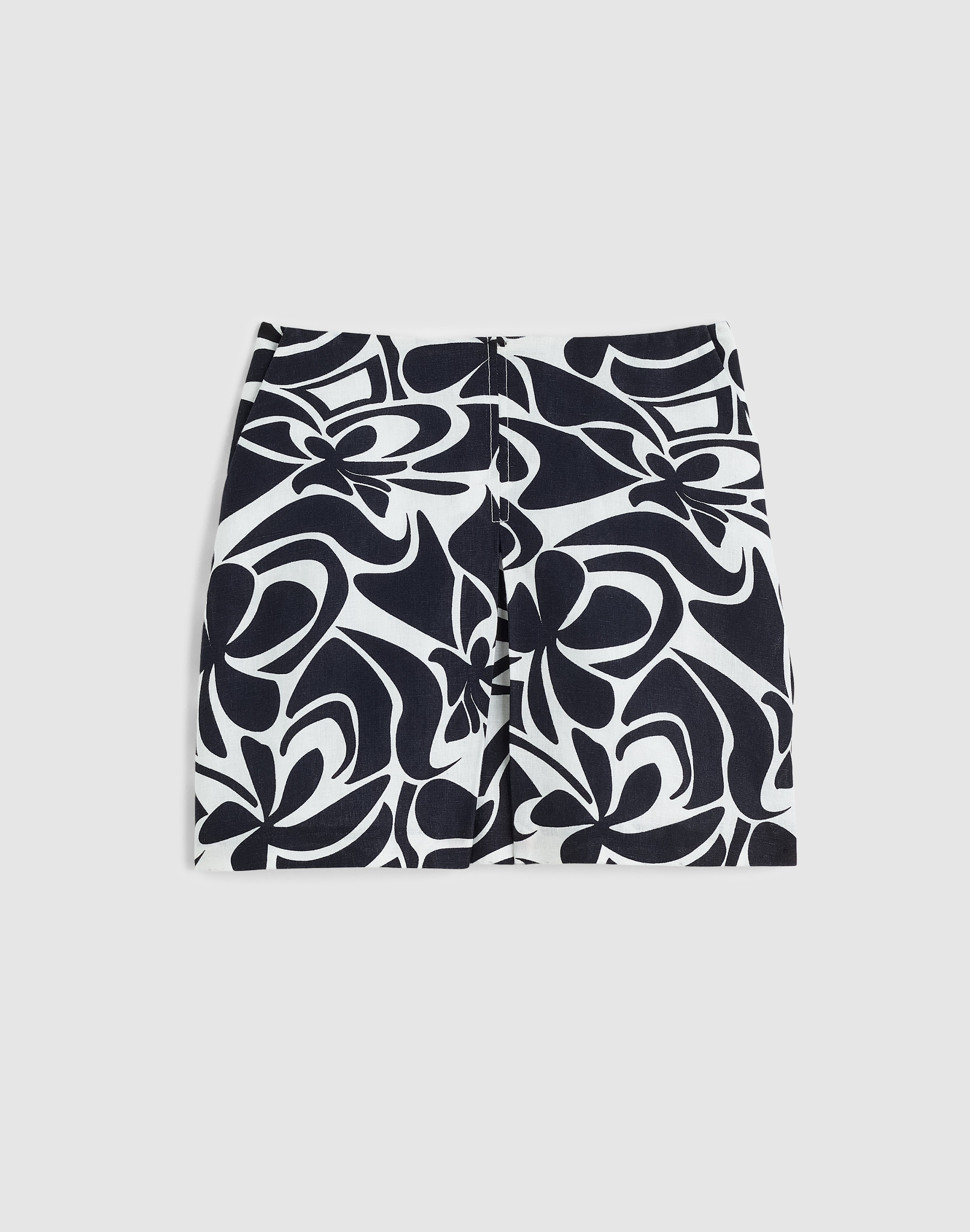 Pleated Mini Skirt in 100% Linen