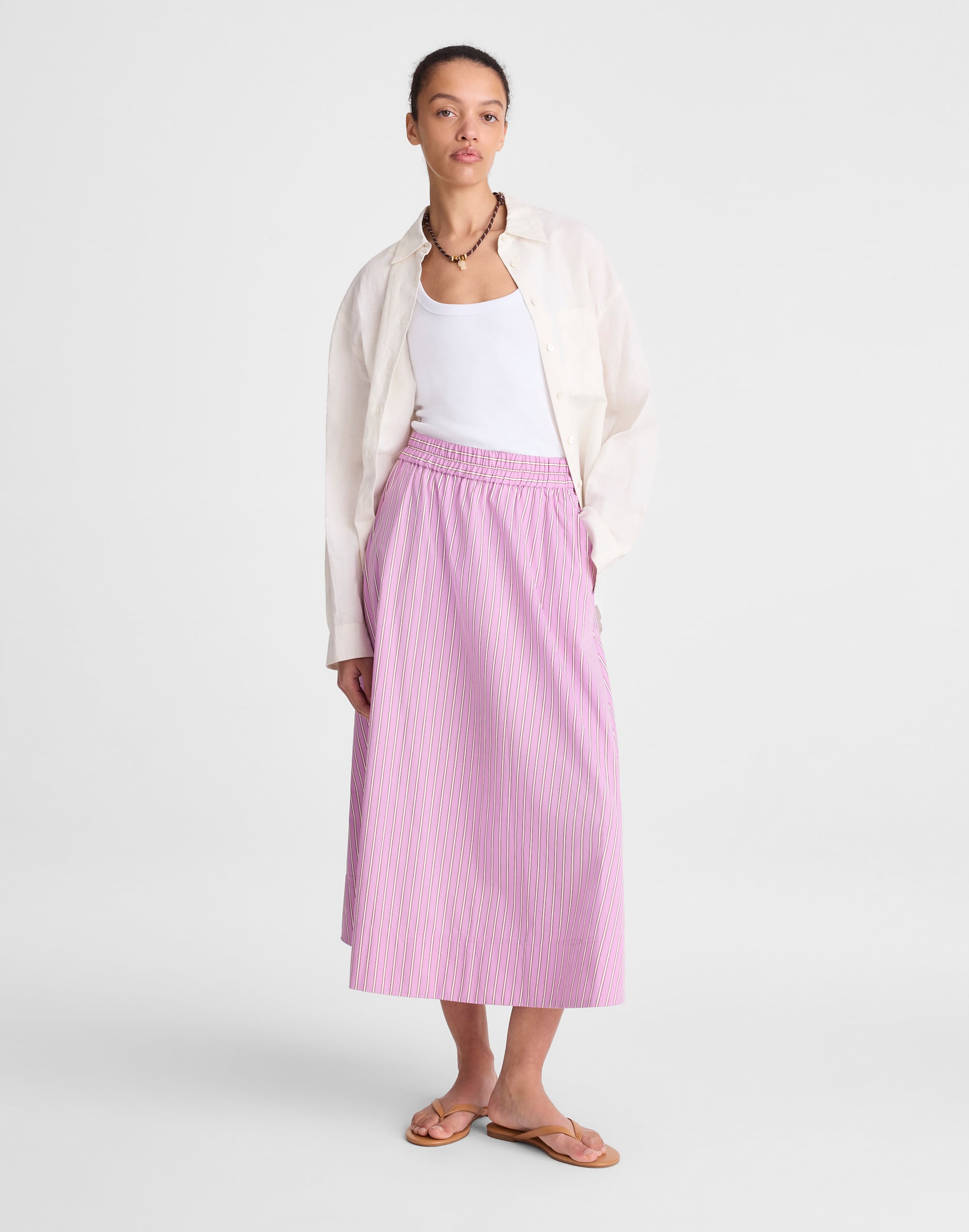 midi circle skirt in poplin