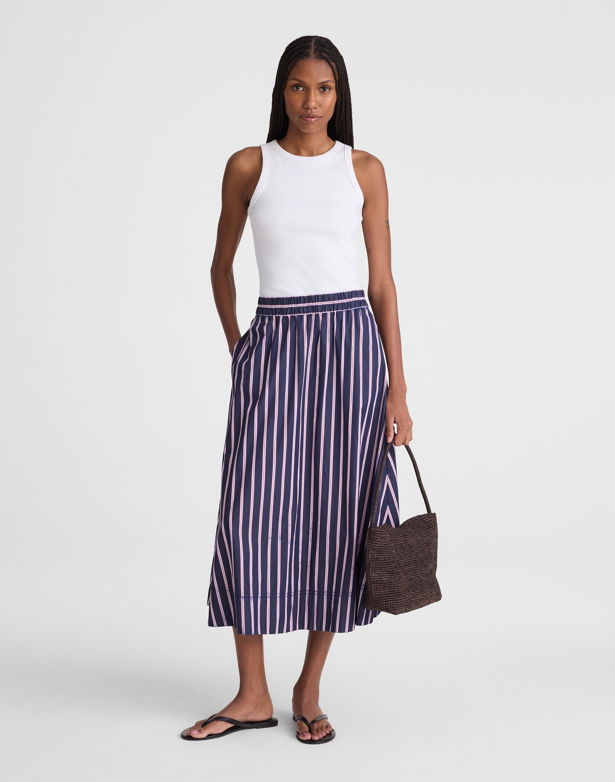 Midi Circle Skirt in Poplin