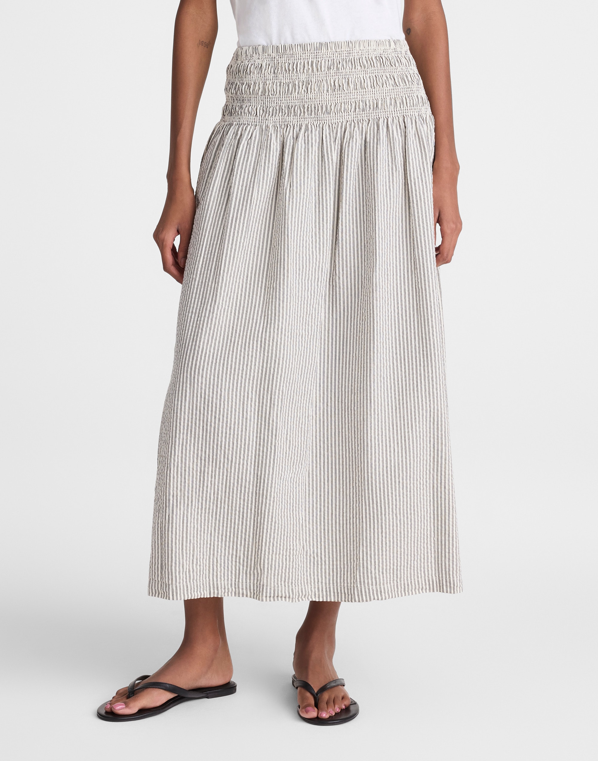Sophia Midi Skirt in Seersucker