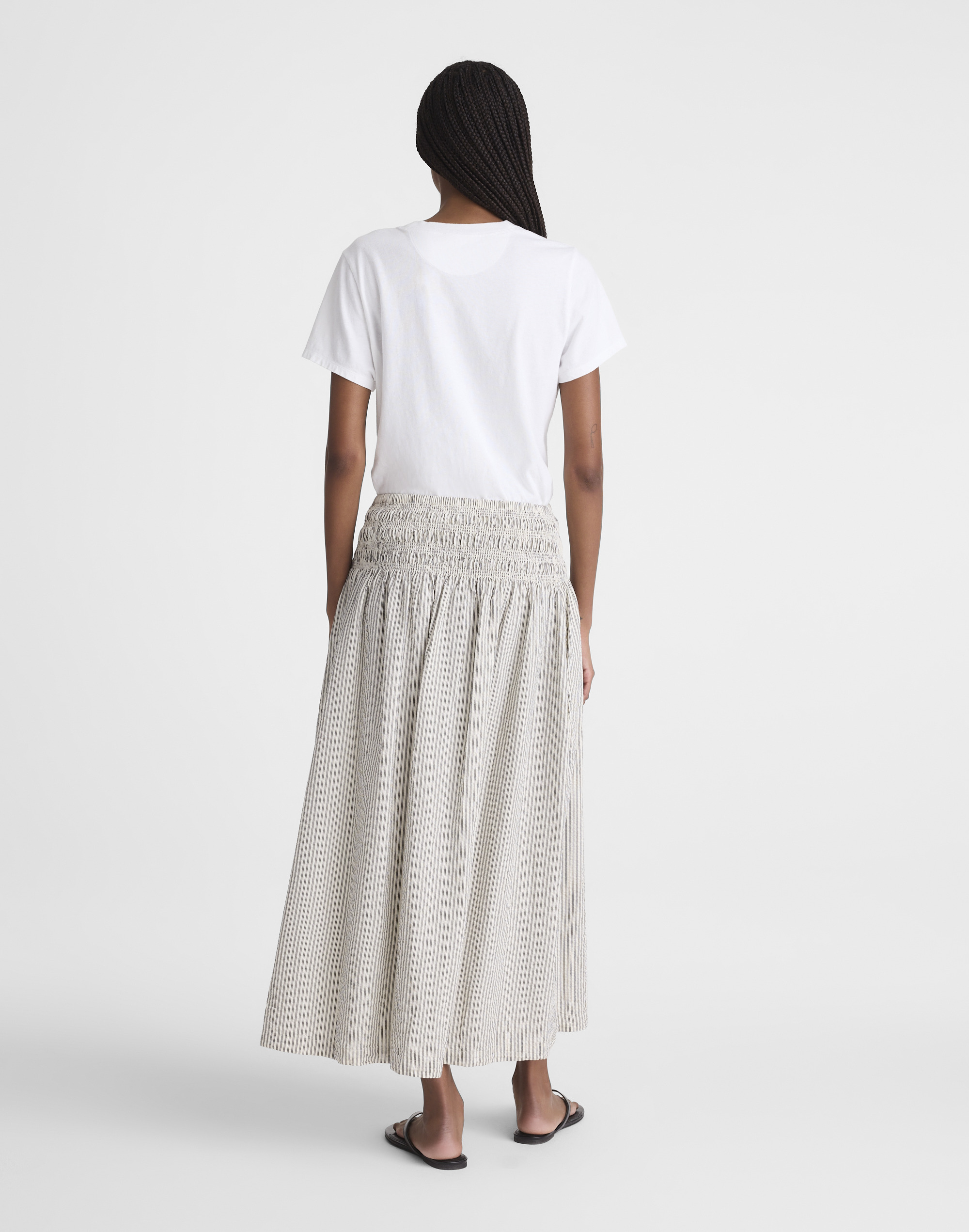 Sophia Midi Skirt in Seersucker