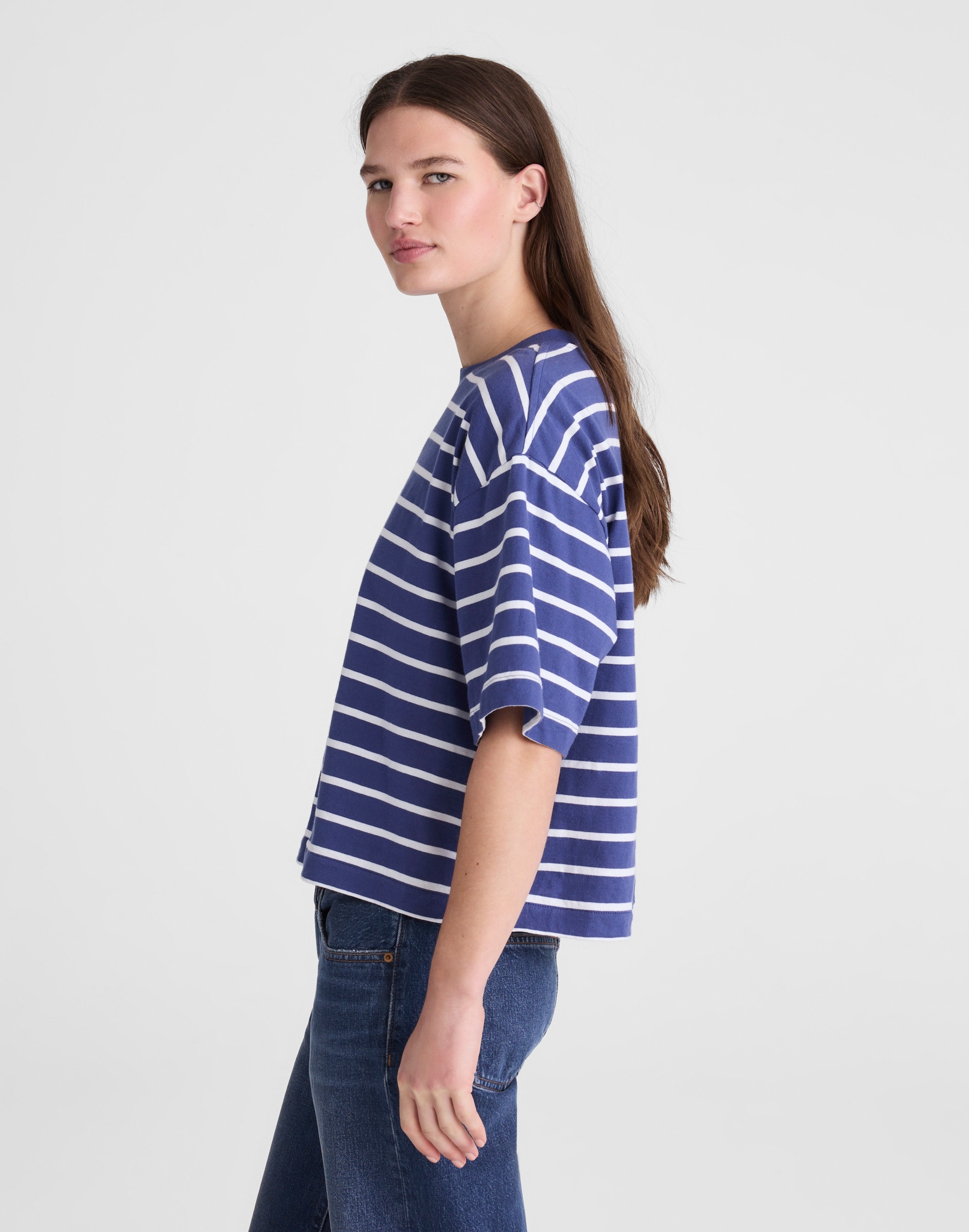 The Boxy Crop Tee in Allday Jersey