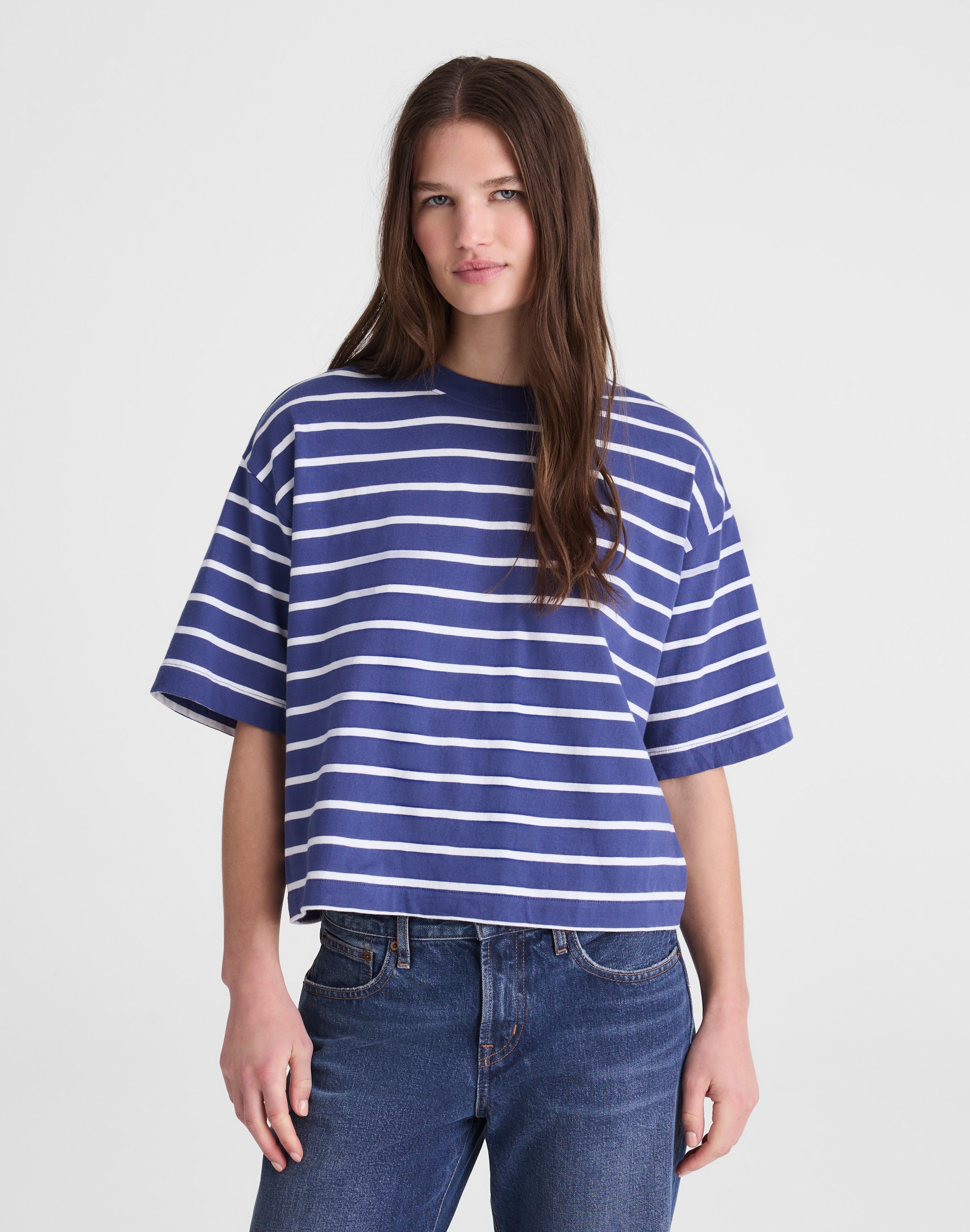 The Boxy Crop Tee in Allday Jersey