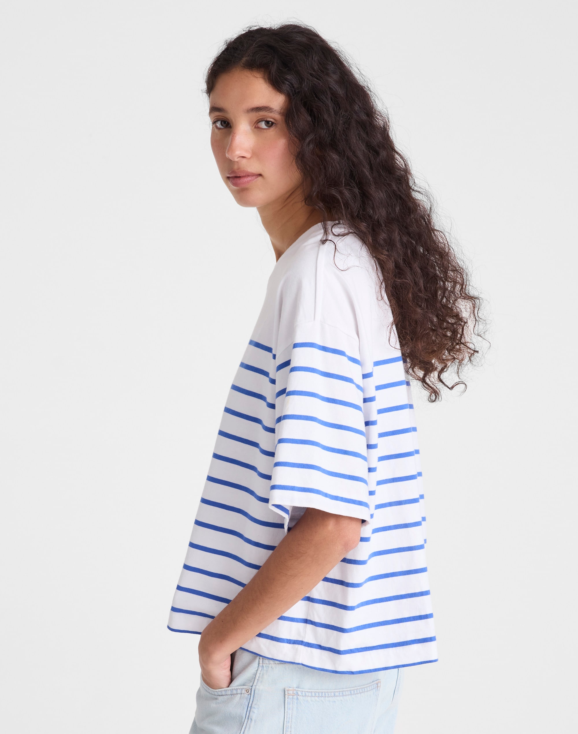 The Boxy Crop Tee in Allday Jersey