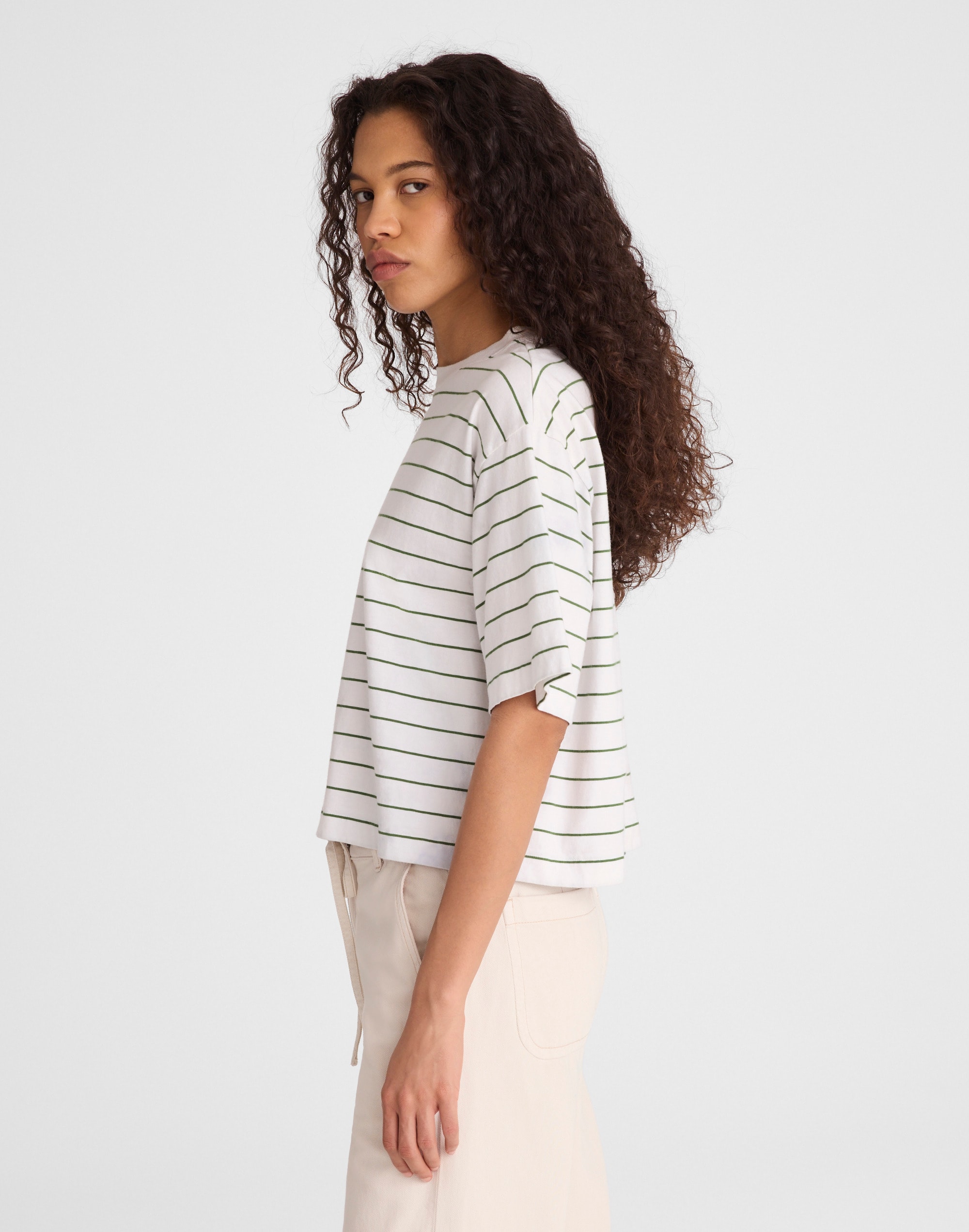 The Boxy Crop Tee in Allday Jersey