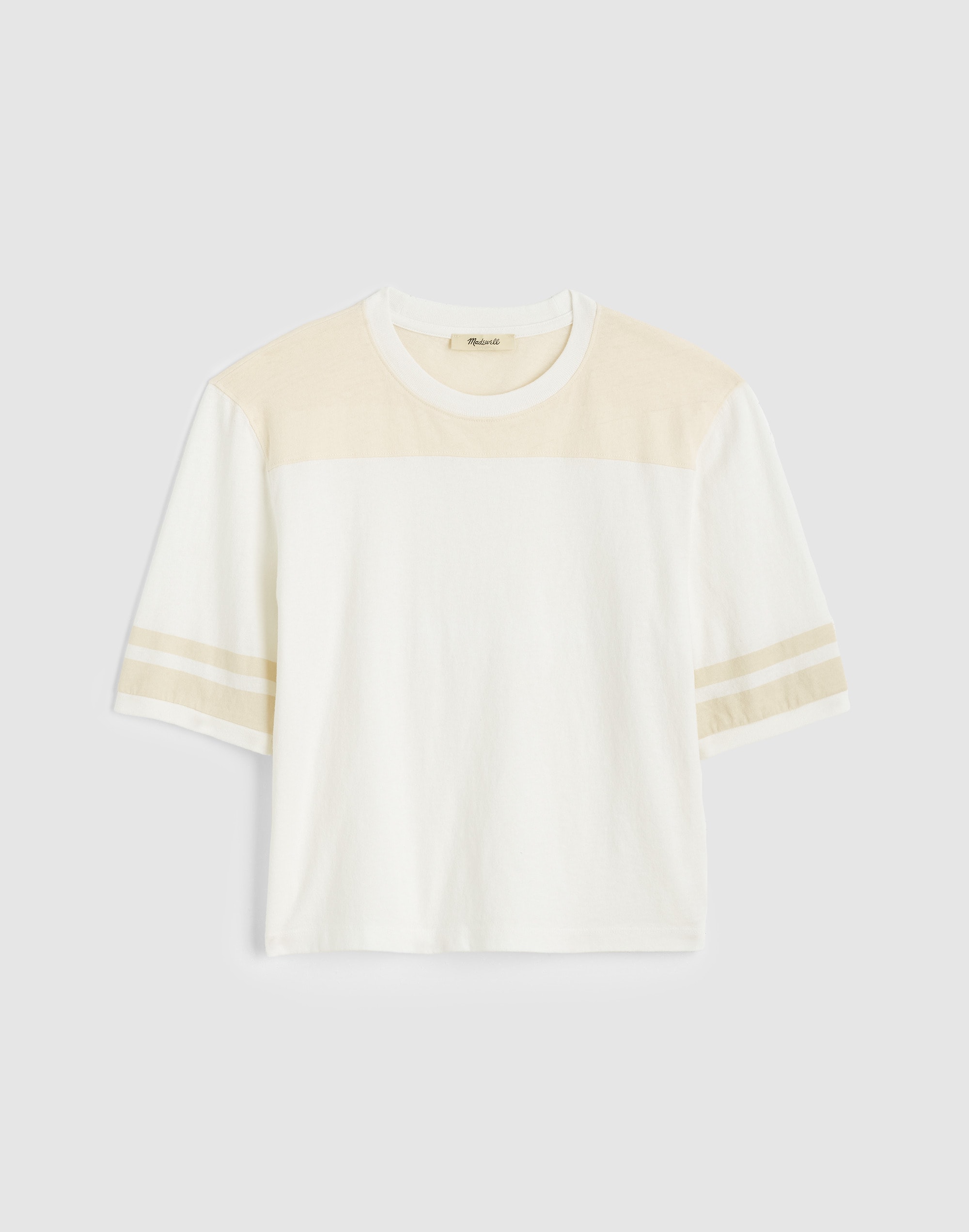the relaxed varsity tee in vintage jersey