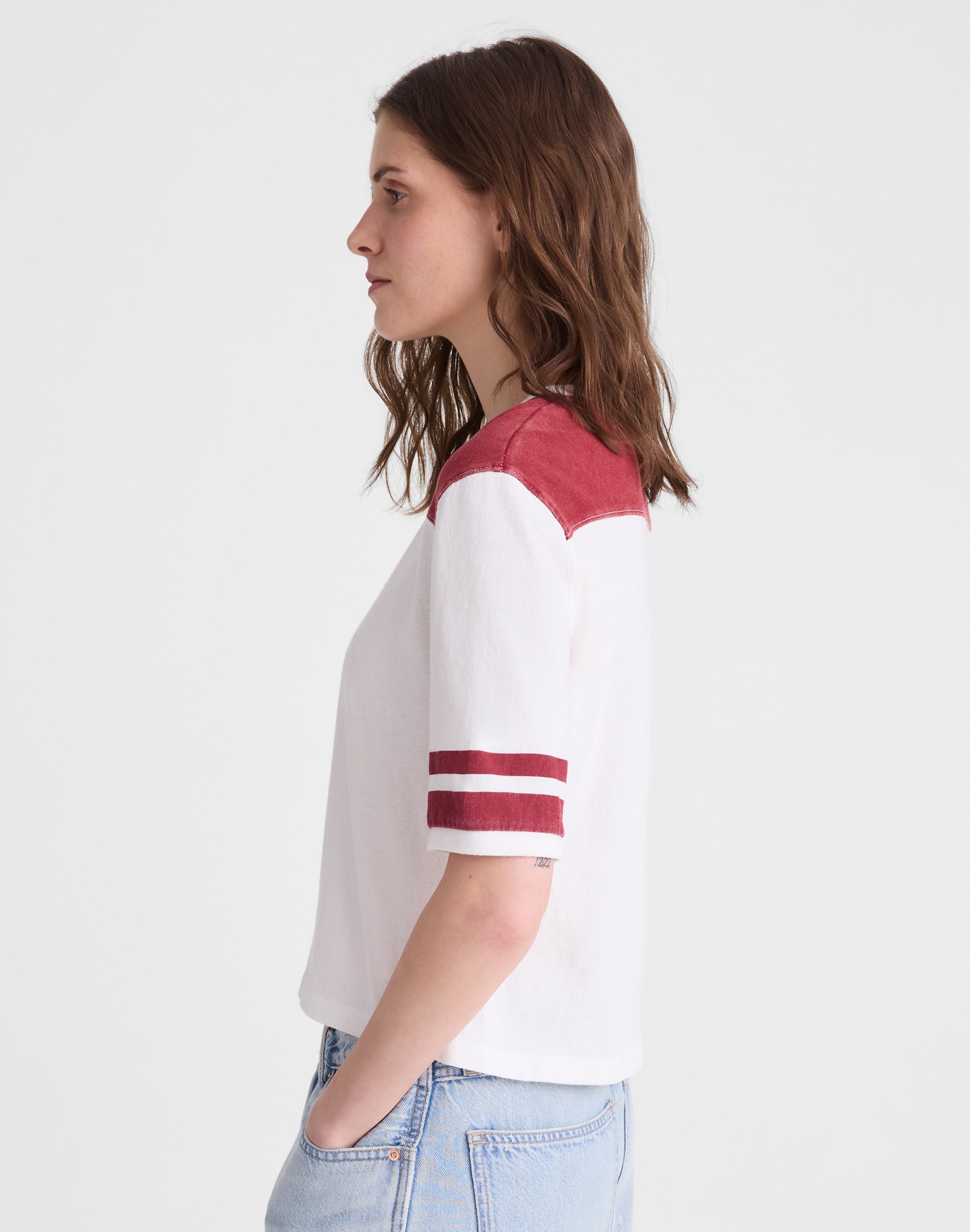 The Relaxed Varsity Tee in Vintage Jersey