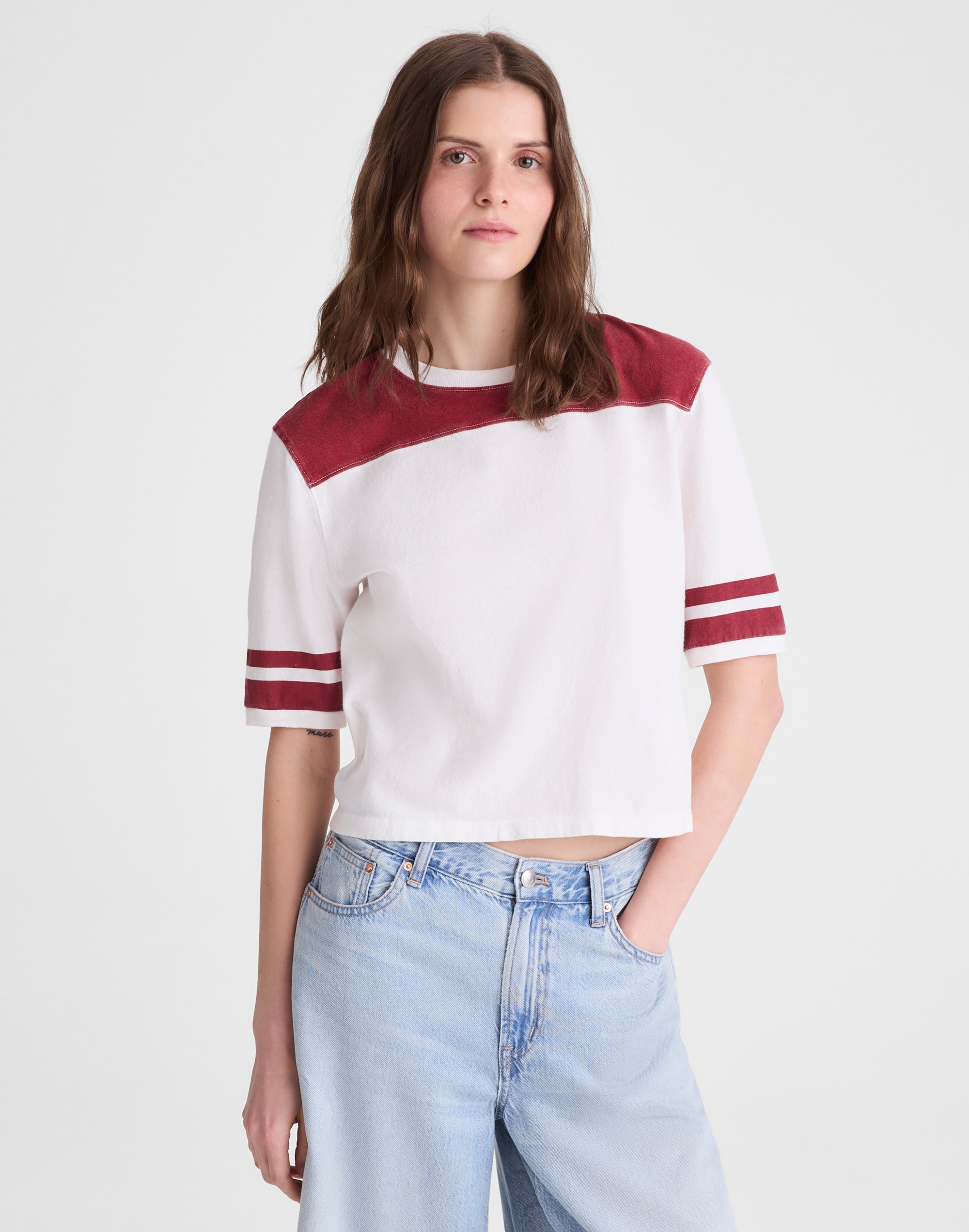 Madewell The Relaxed Varsity Tee In Multi