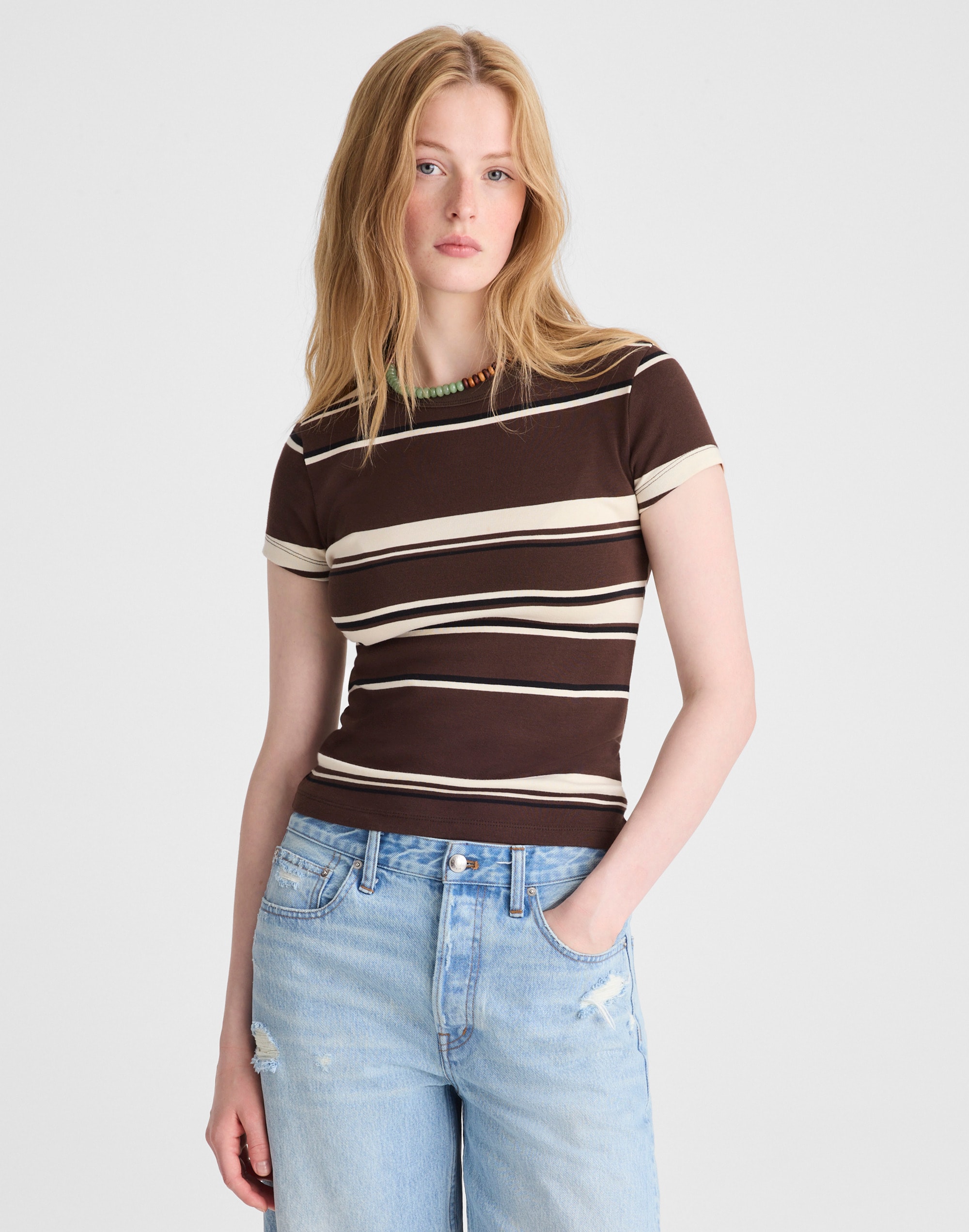 Madewell The '90s Crewneck Tee In Brown