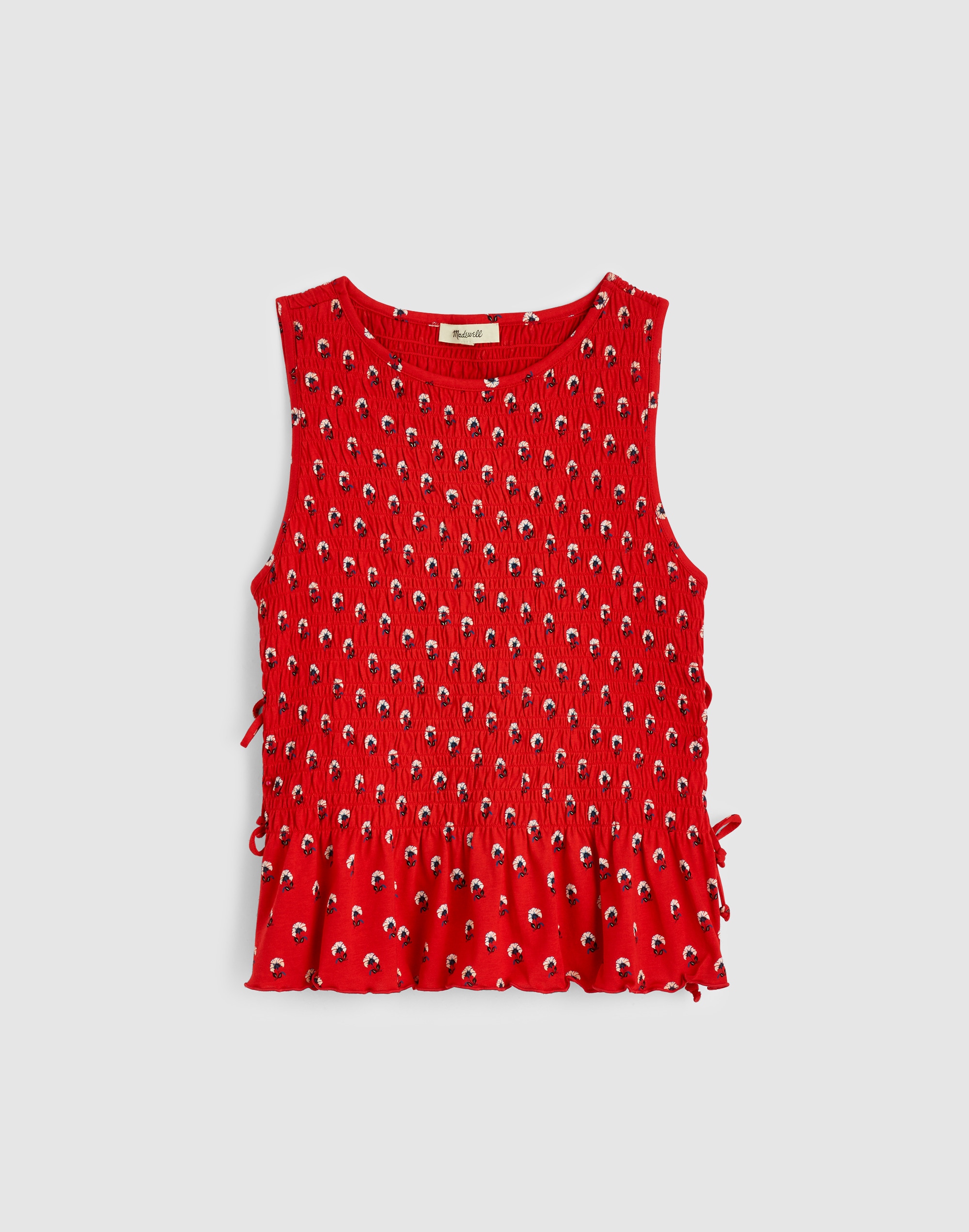 Side-Tie Smocked Tank