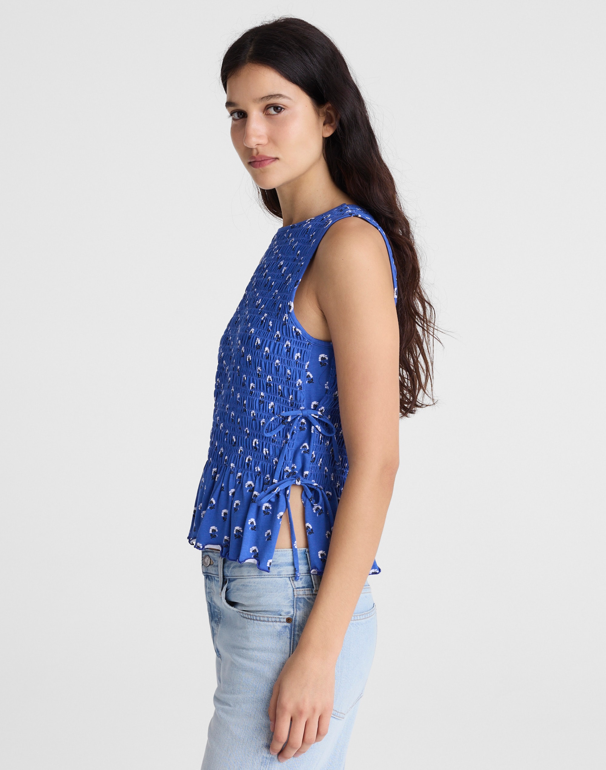 Side-Tie Smocked Tank