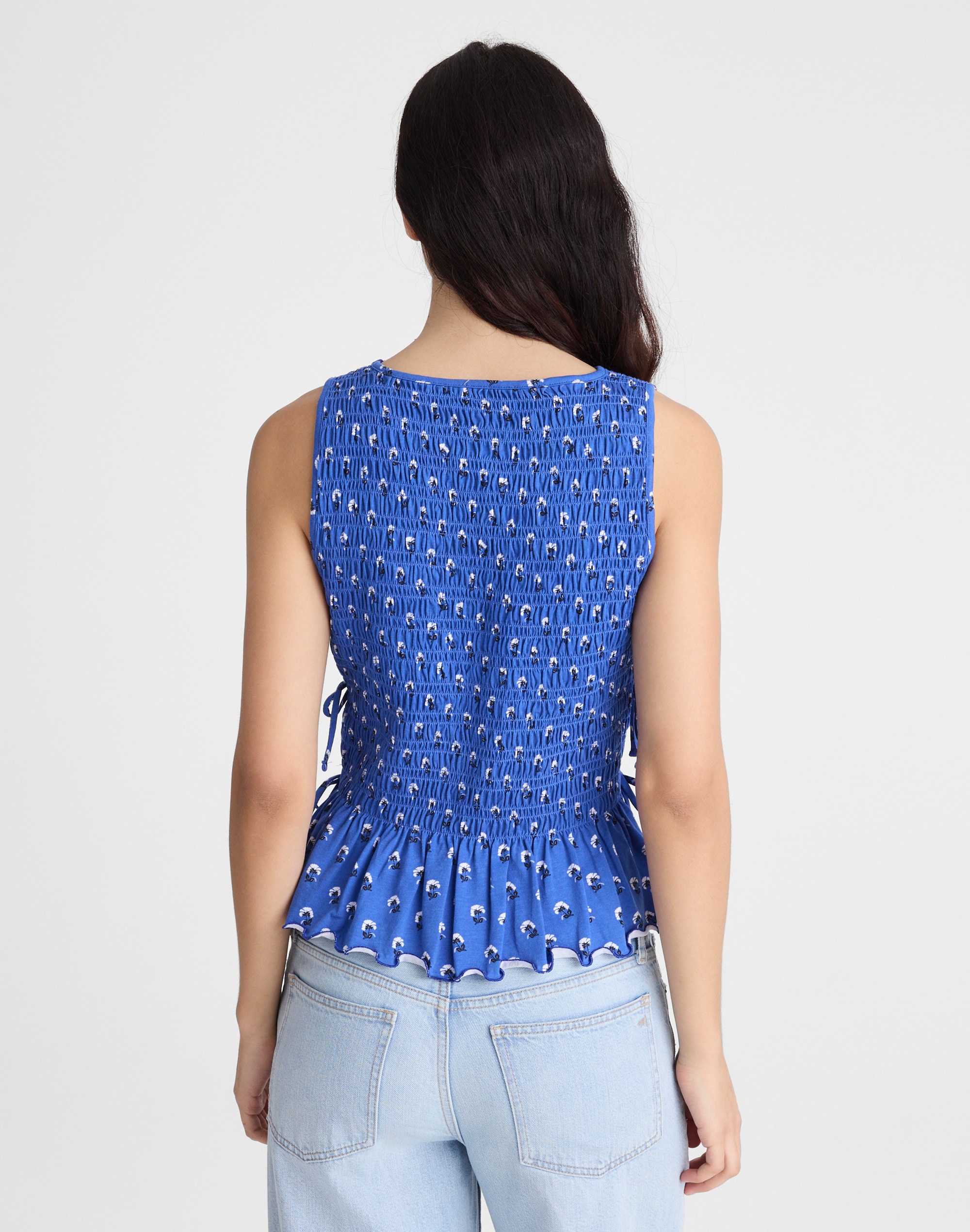 Side-Tie Smocked Tank