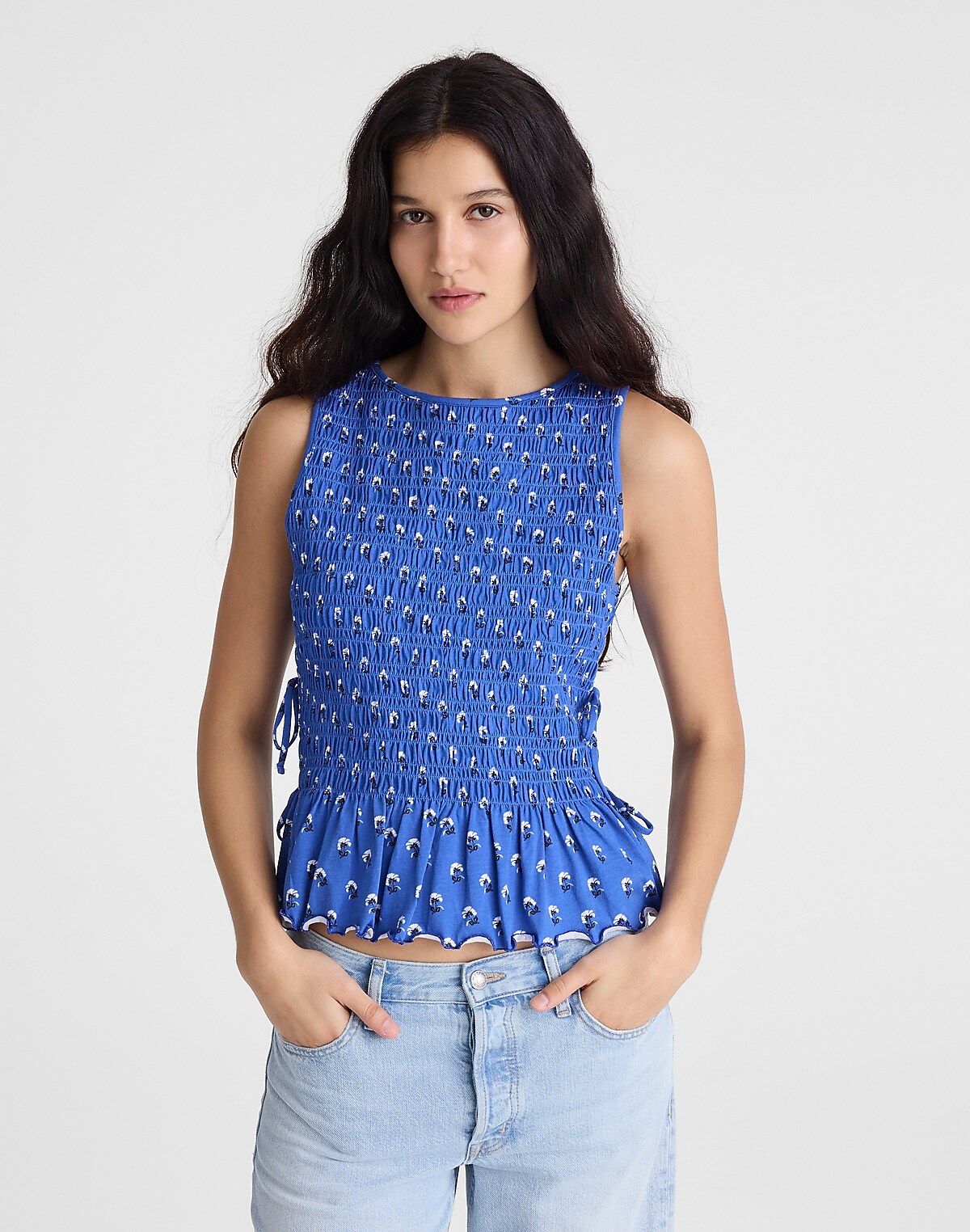 Side-Tie Smocked Tank