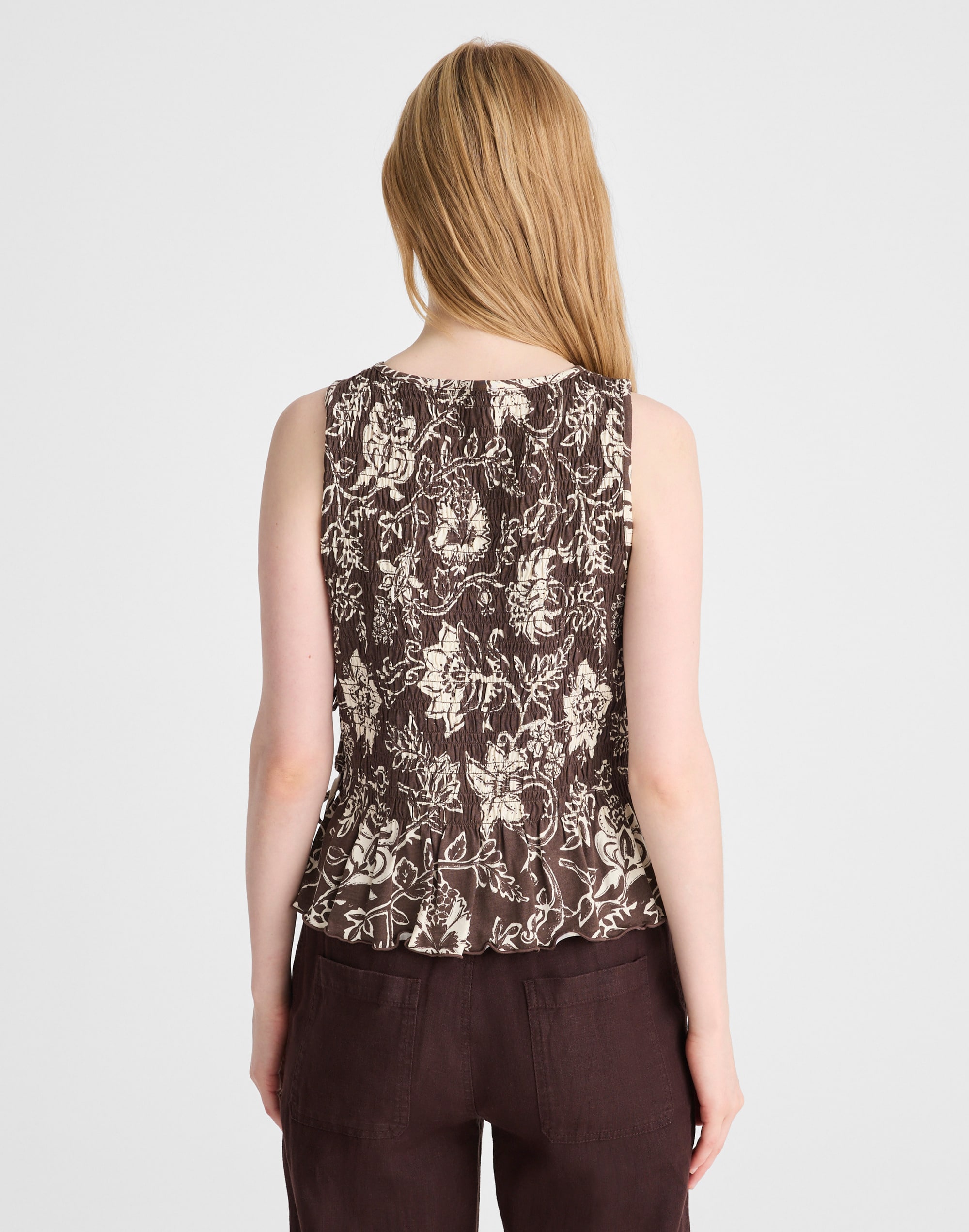 Side-Tie Smocked Tank