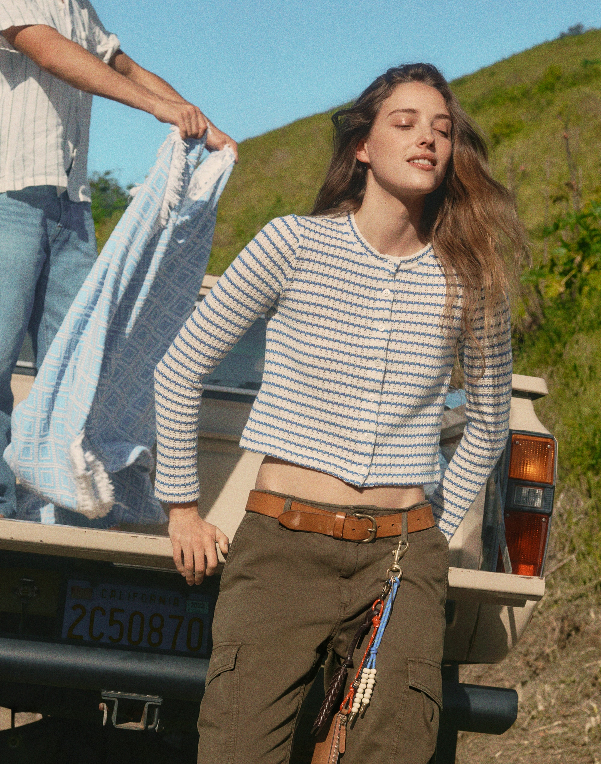 Textured-Knit Button-Front Cardigan