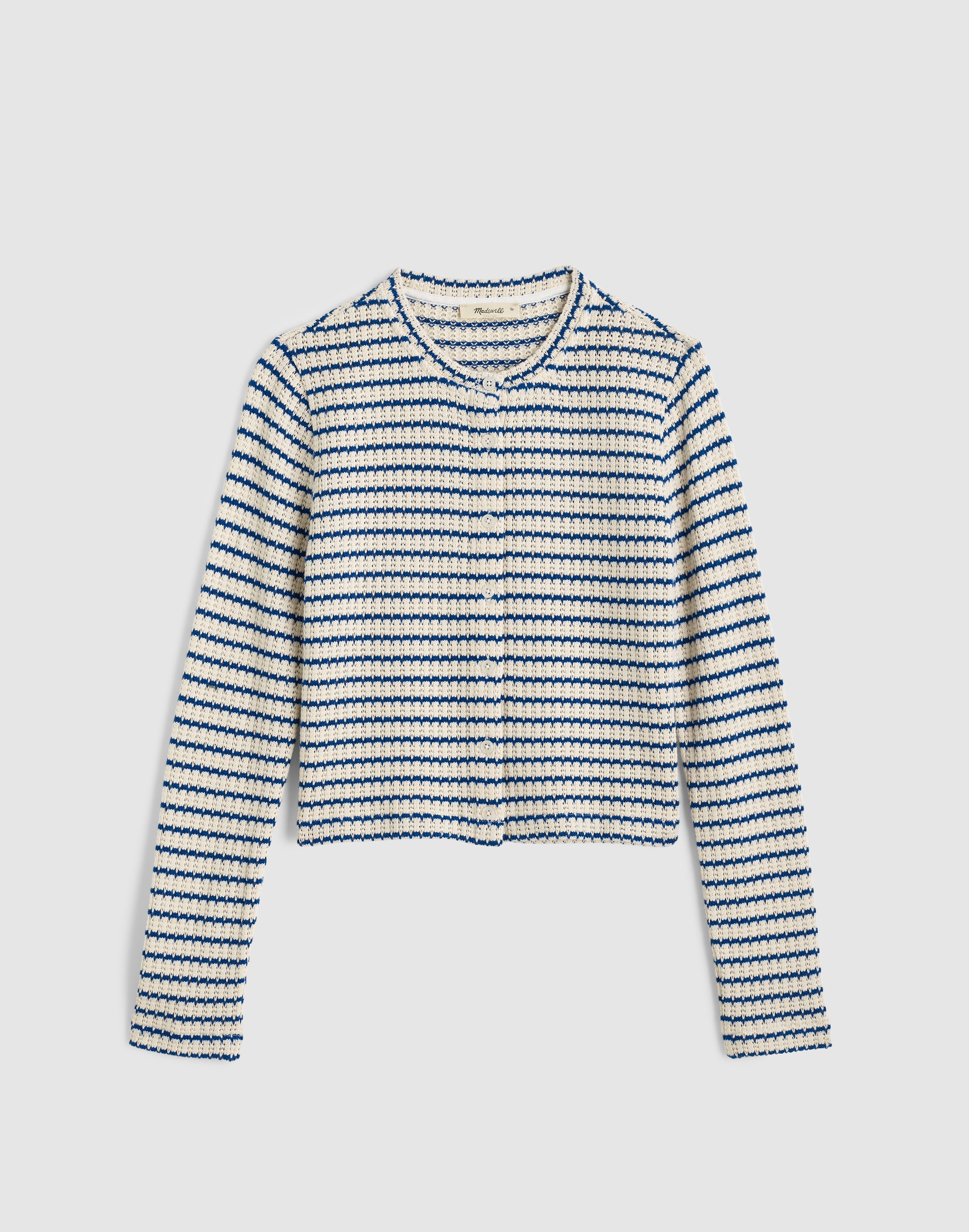 Textured-Knit Button-Front Cardigan