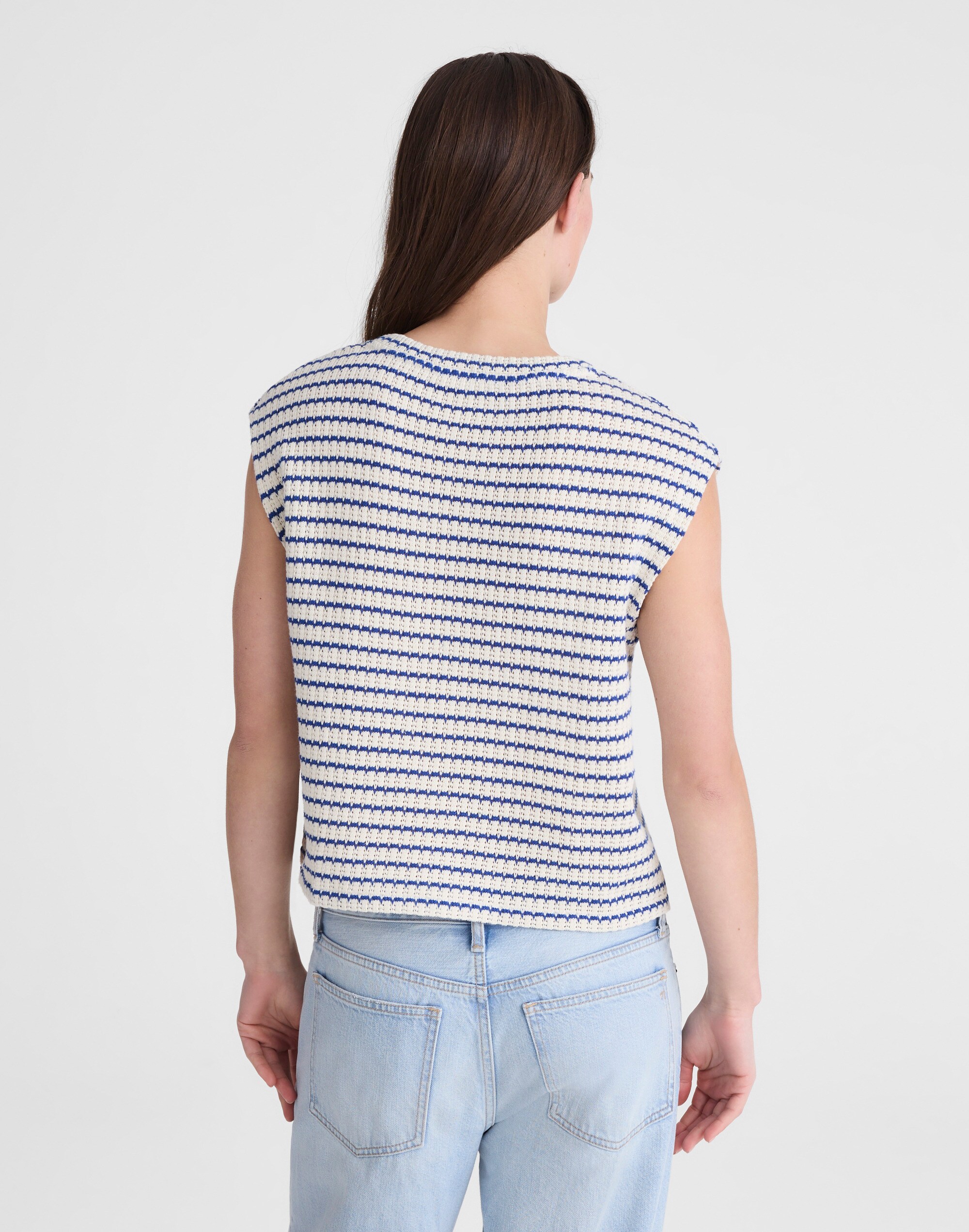 Textured-Knit Boxy Muscle Tee