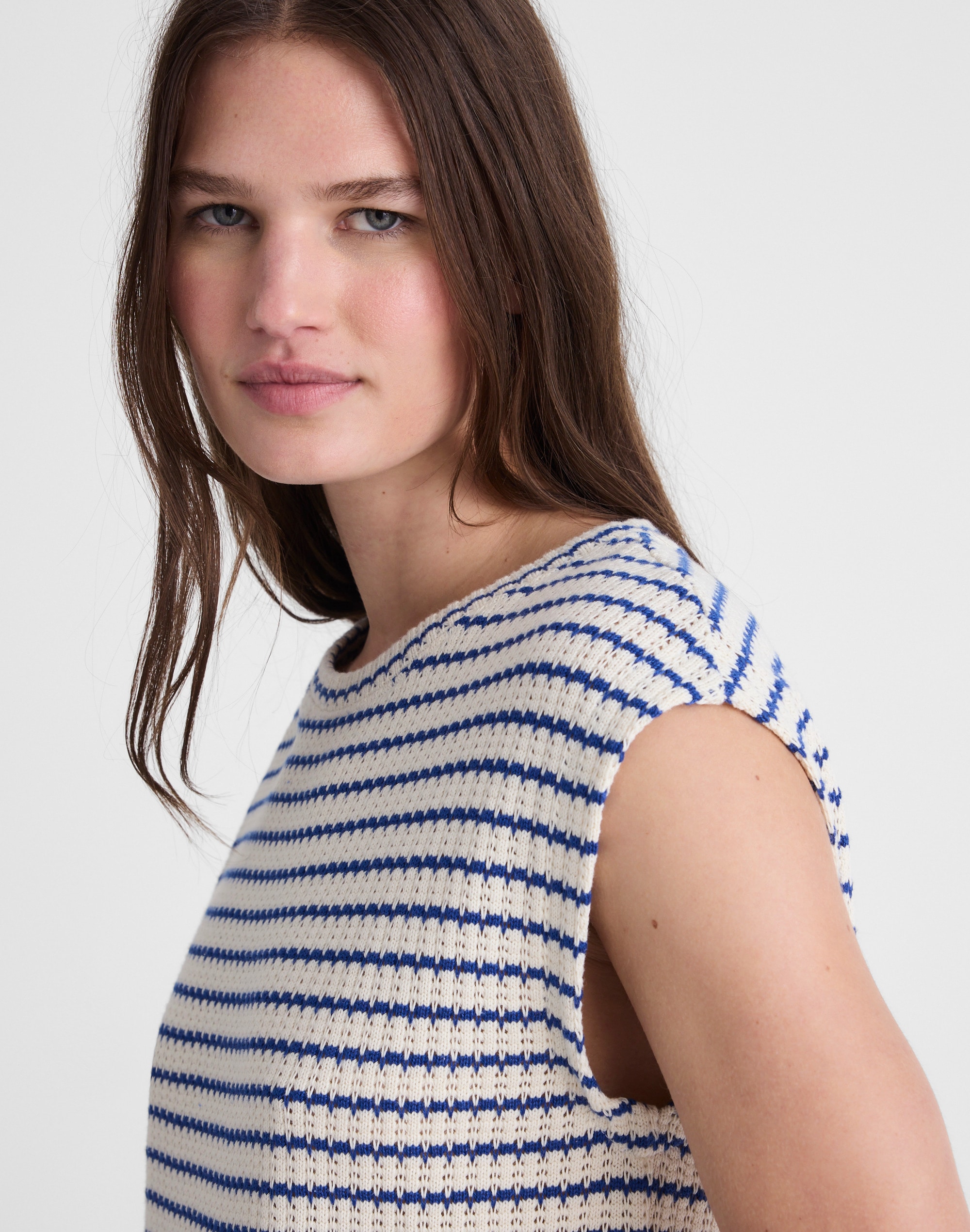Textured-Knit Boxy Muscle Tee