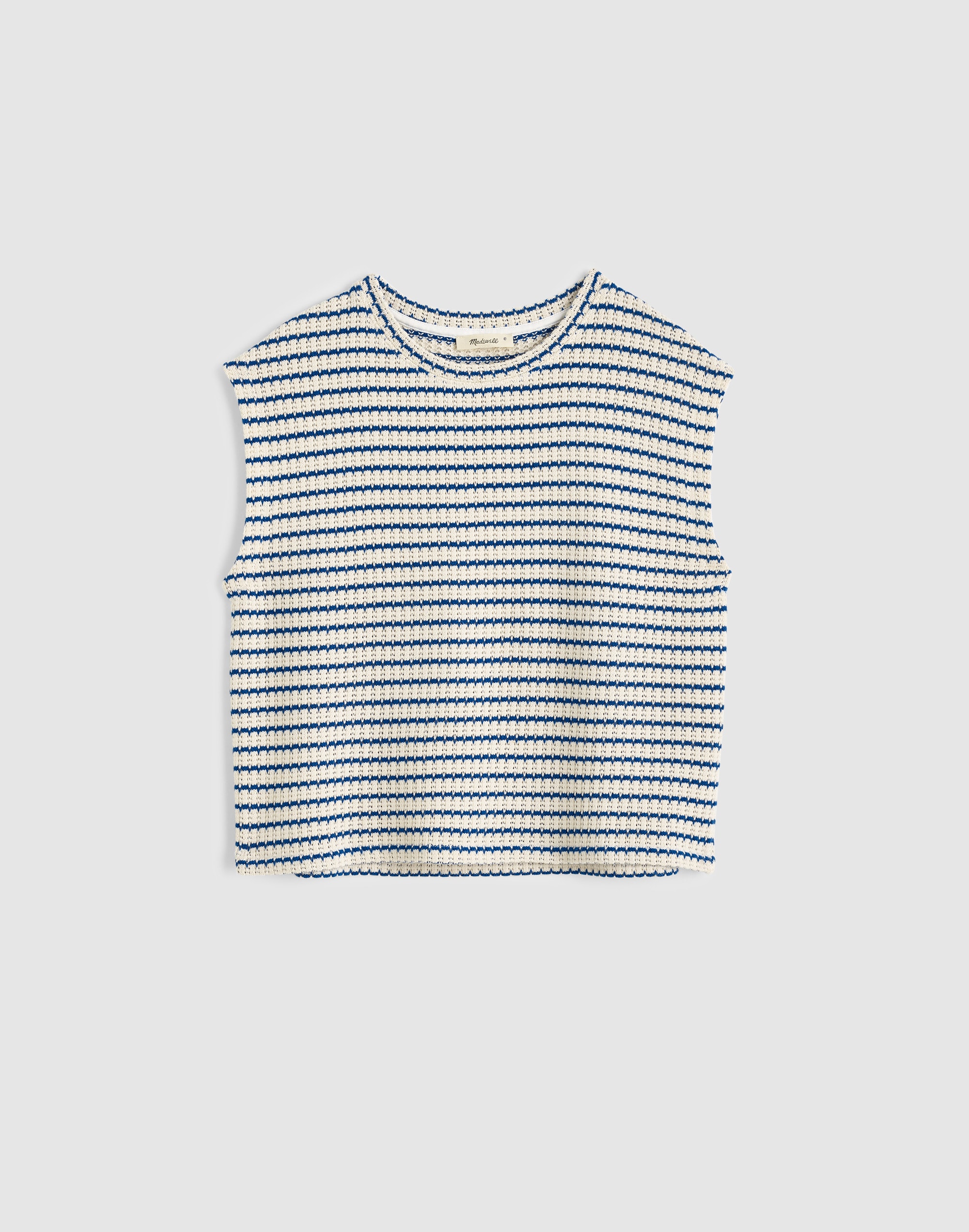 Textured-Knit Boxy Muscle Tee