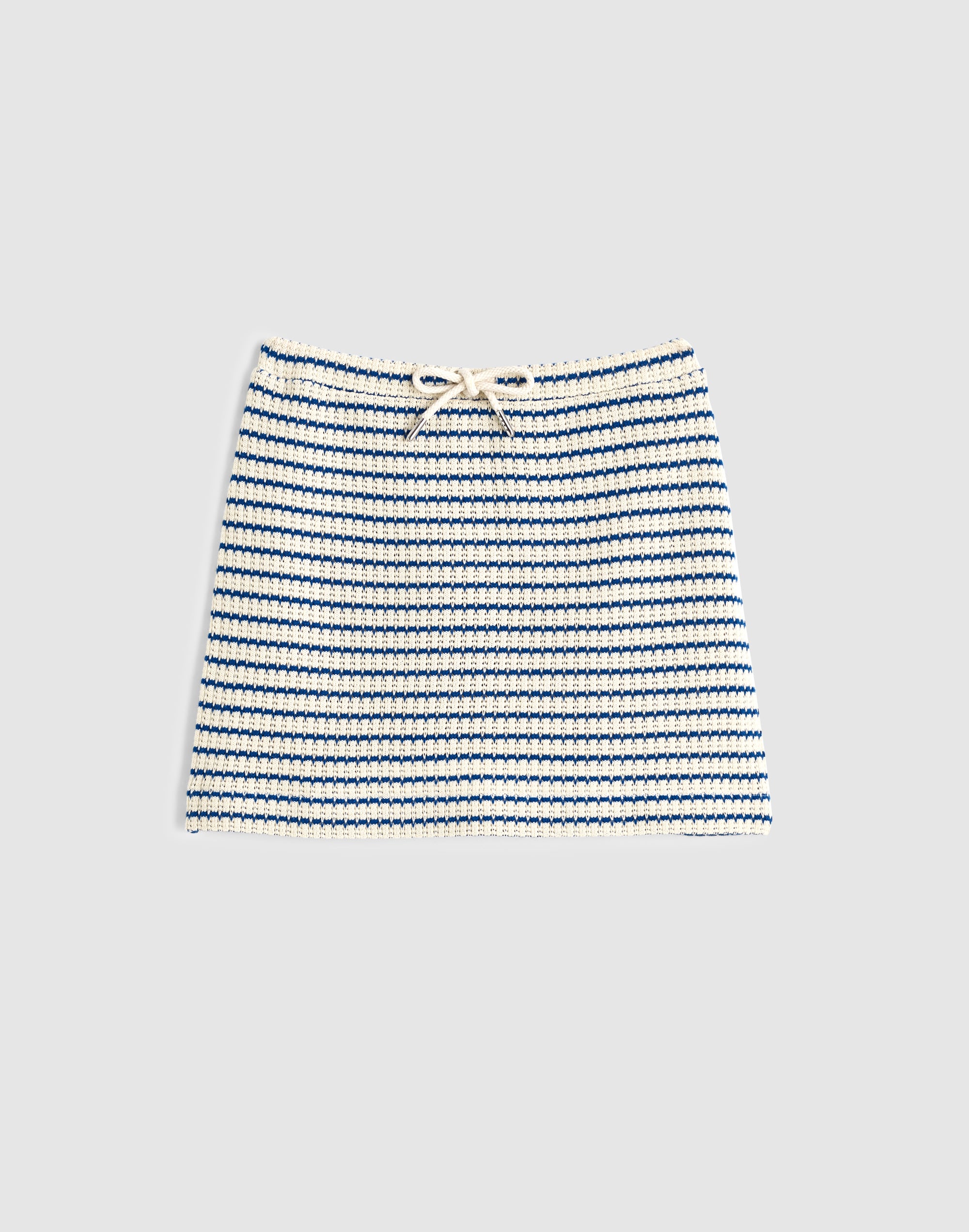 Textured-Knit Drawstring Mini Skirt