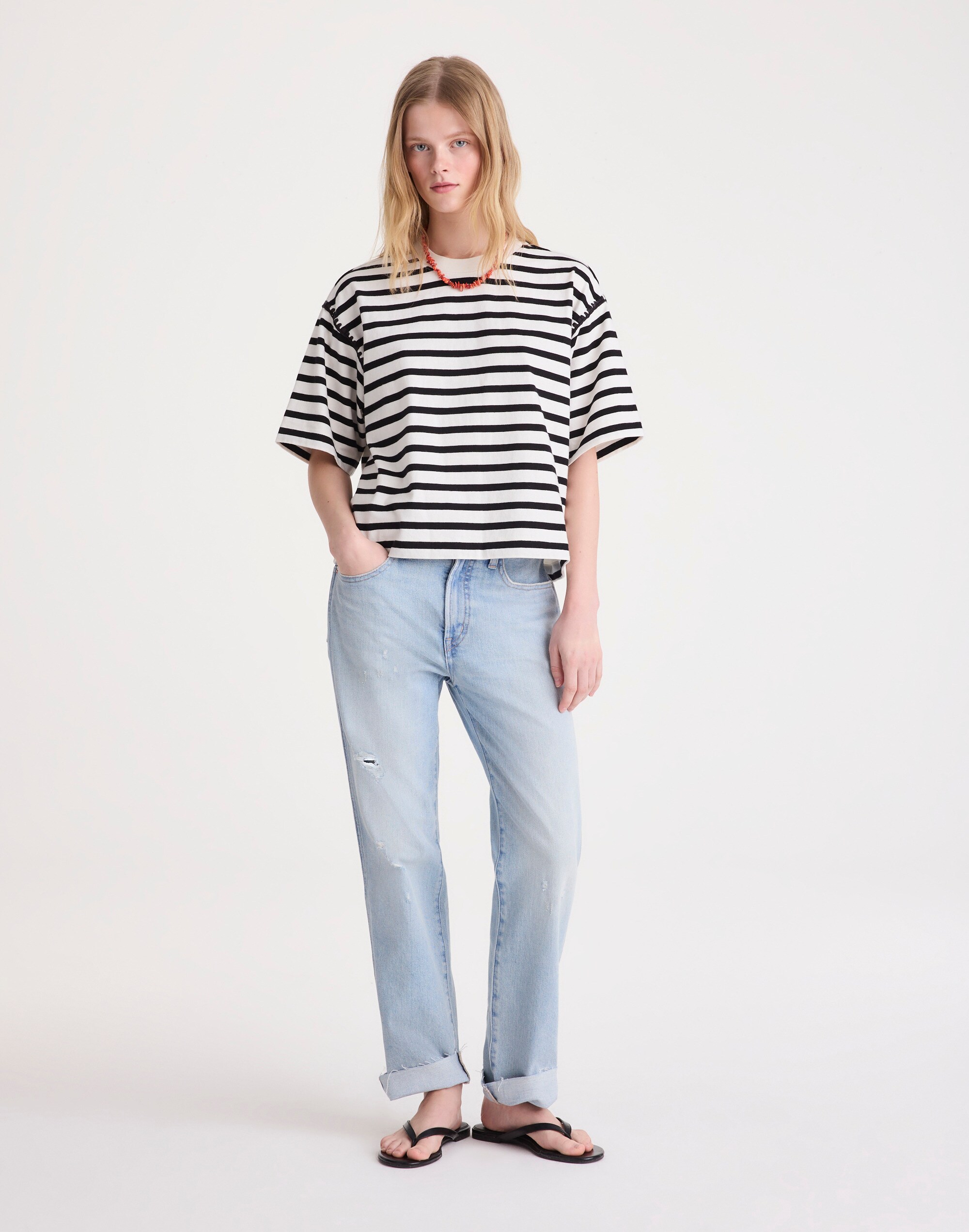 The Boxy Crop Tee in Allday Jersey