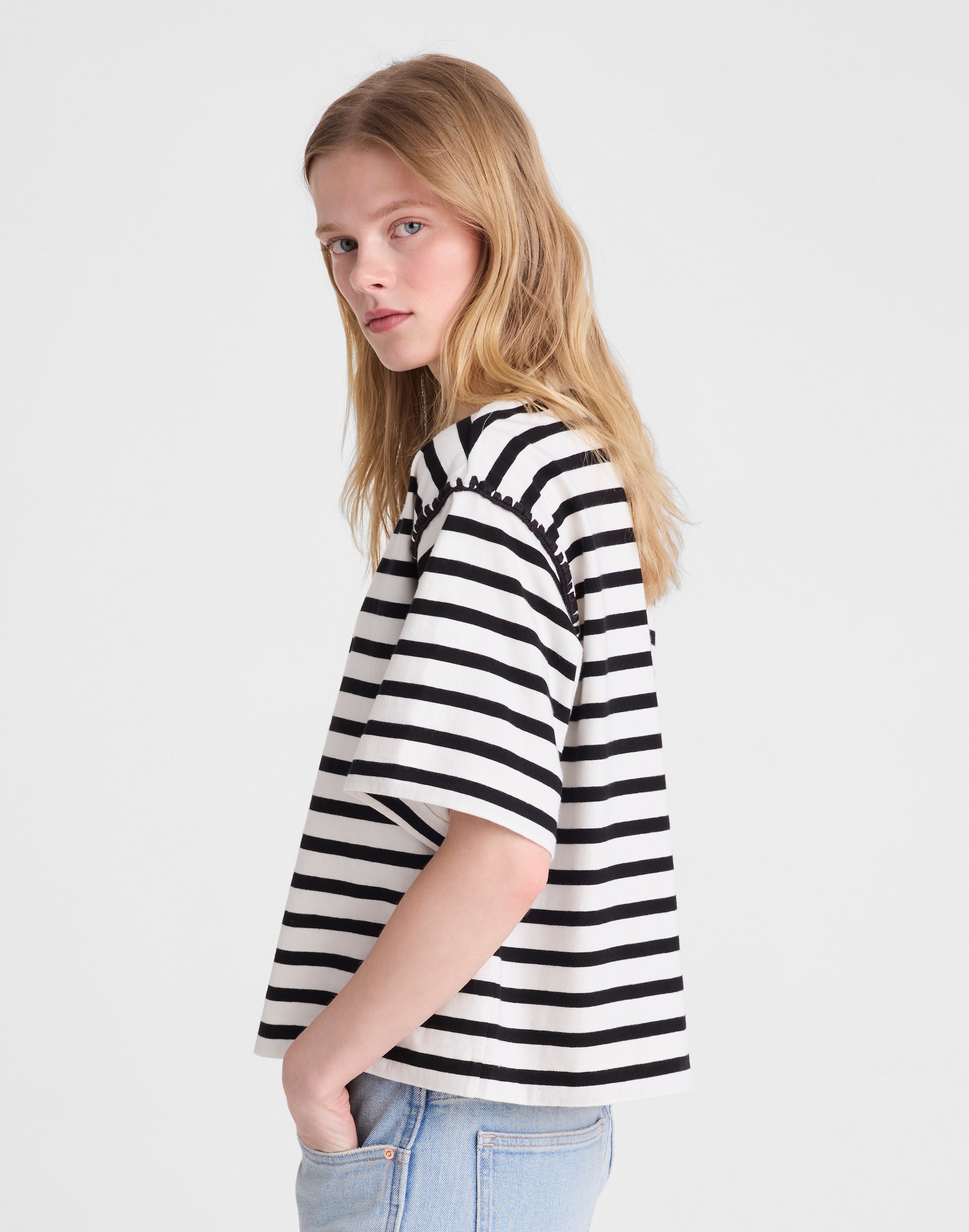 The Boxy Crop Tee in Allday Jersey