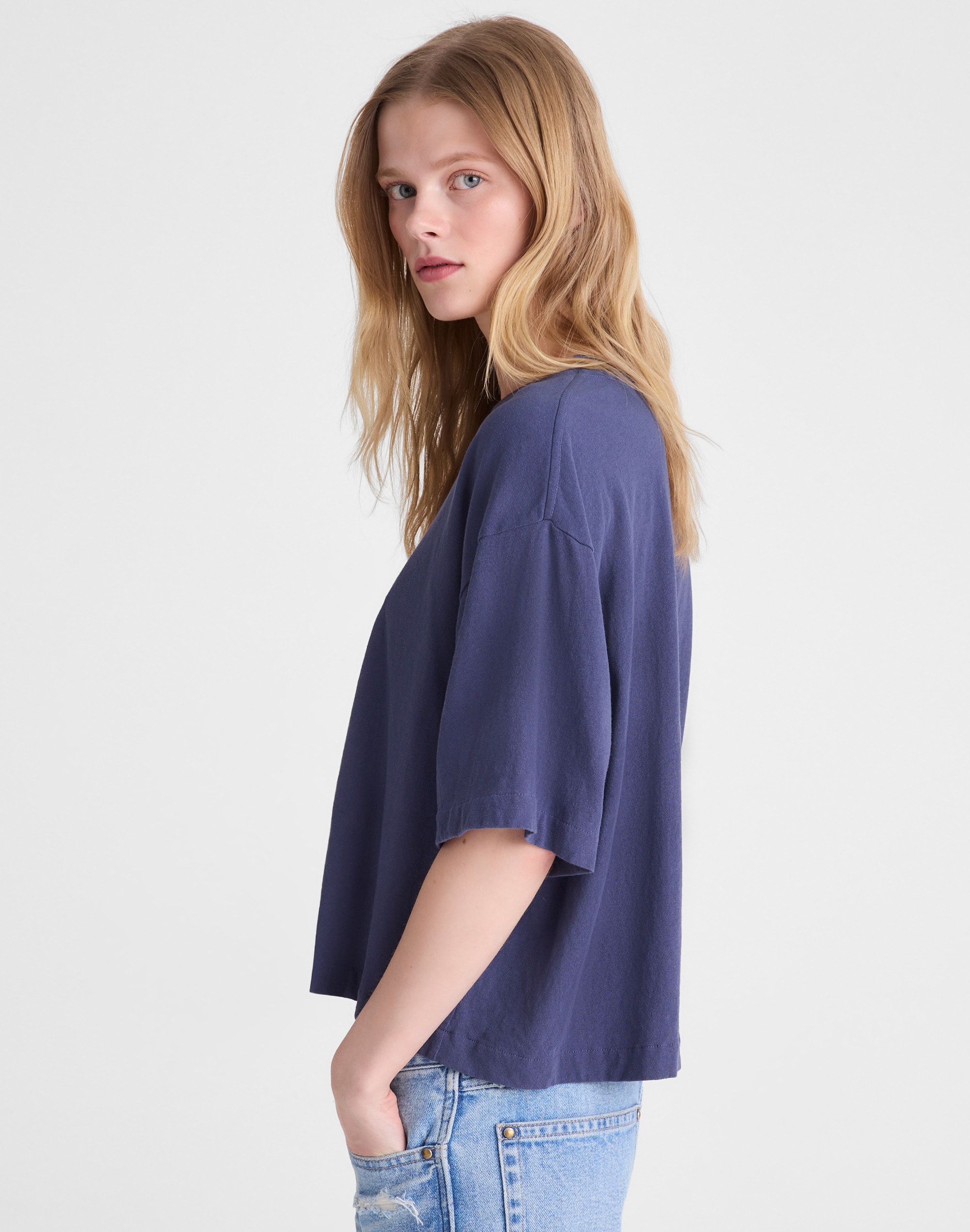 The Boxy Crop Tee in Allday Jersey