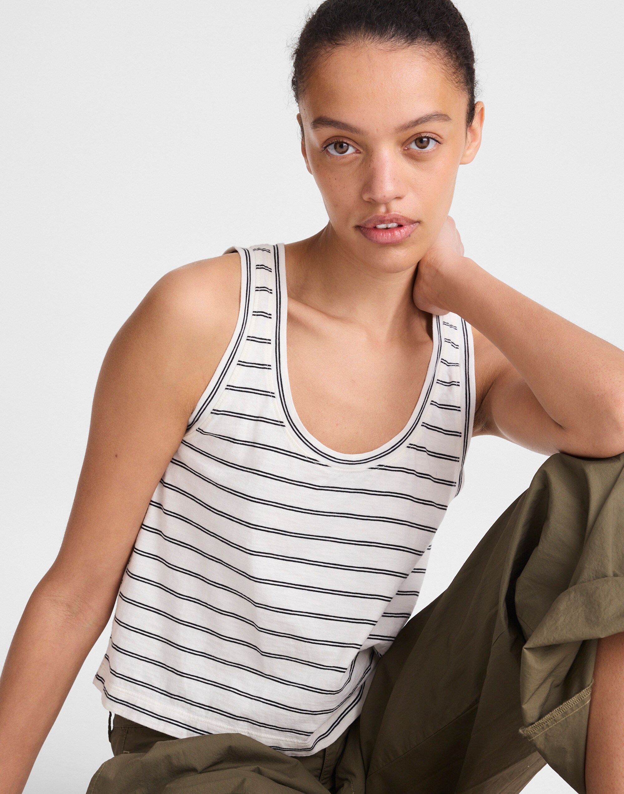The Easy Crop Scoopneck Tank in Soft Slub