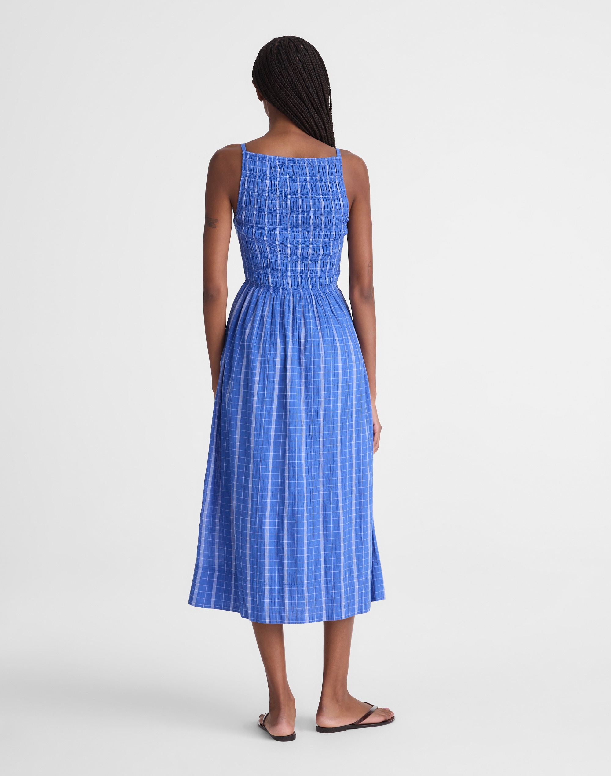 Smocked High-Neck Mini Dress