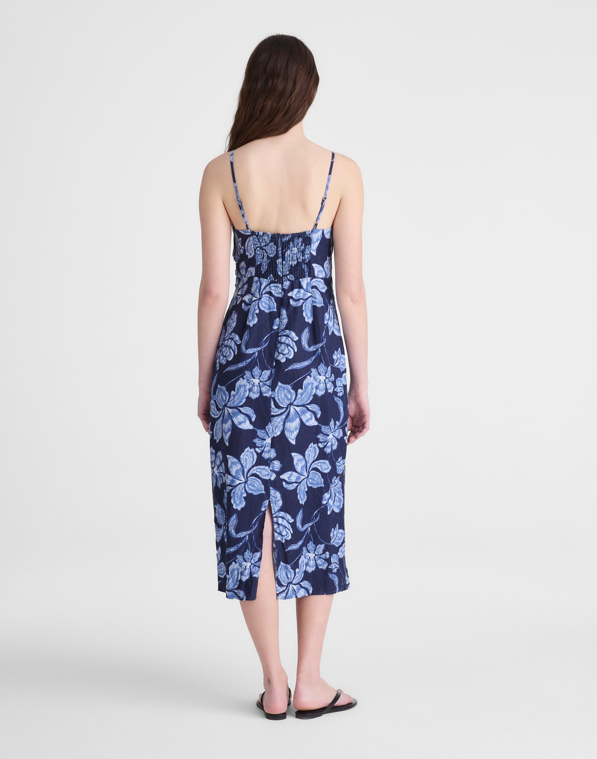 Ruched Squareneck Sleeveless Midi Dress