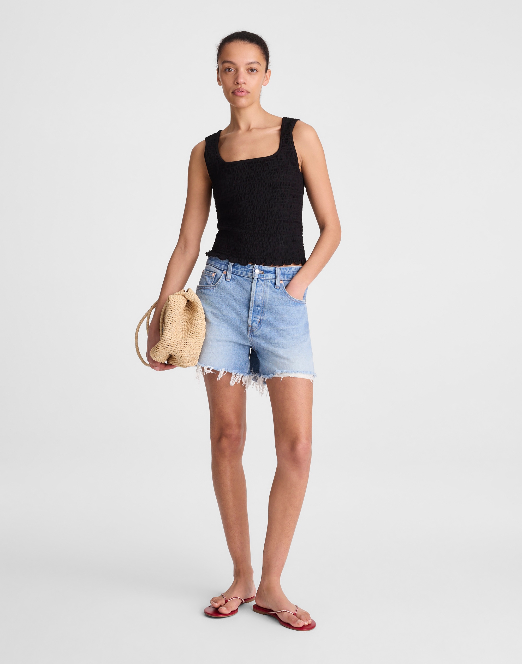 Smocked Scoopneck Tank