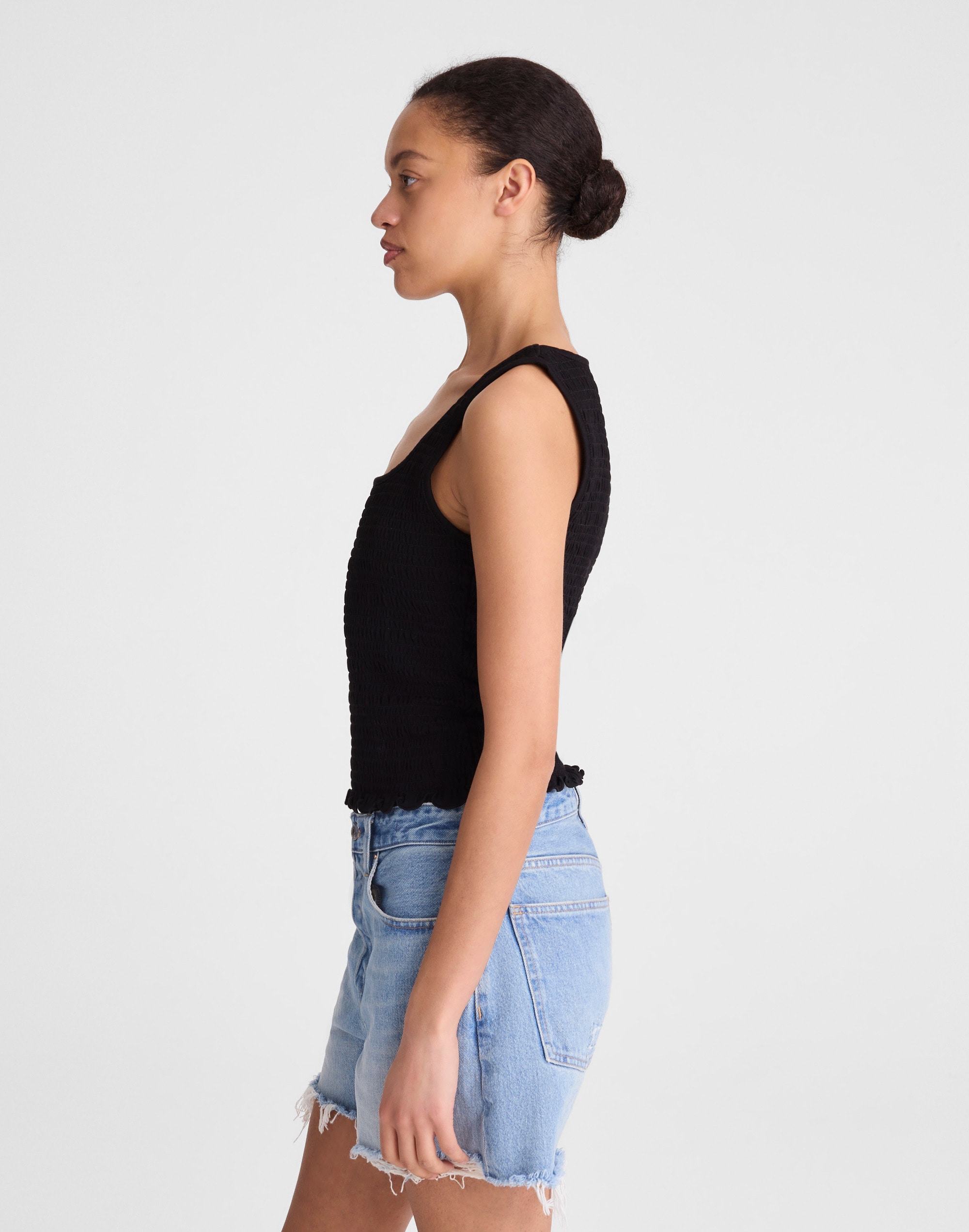 Smocked Scoopneck Tank