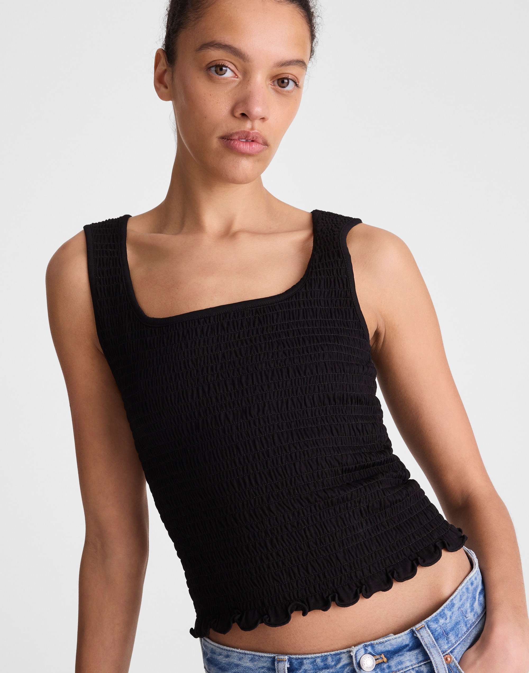 Smocked Scoopneck Tank