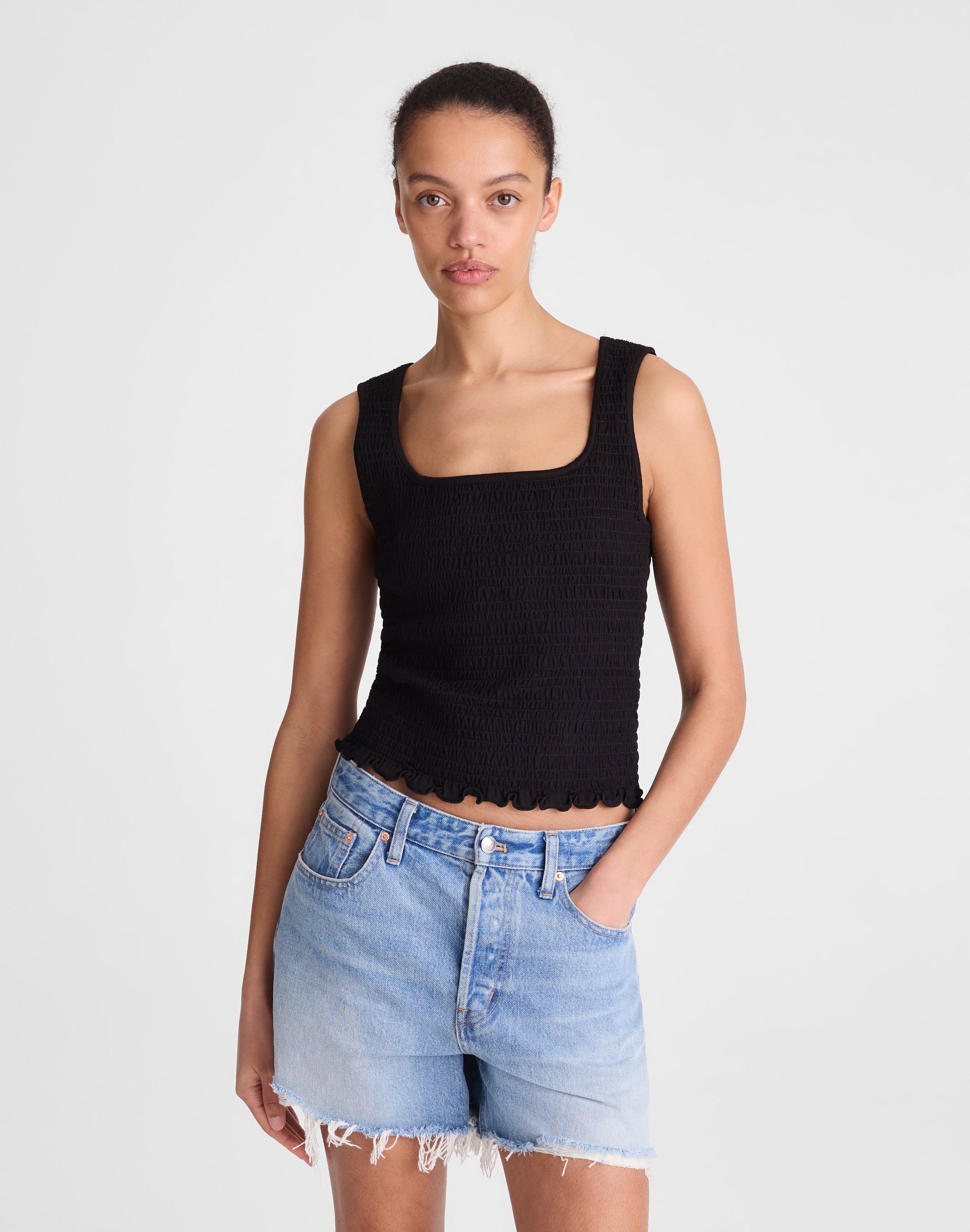 Smocked Scoopneck Tank