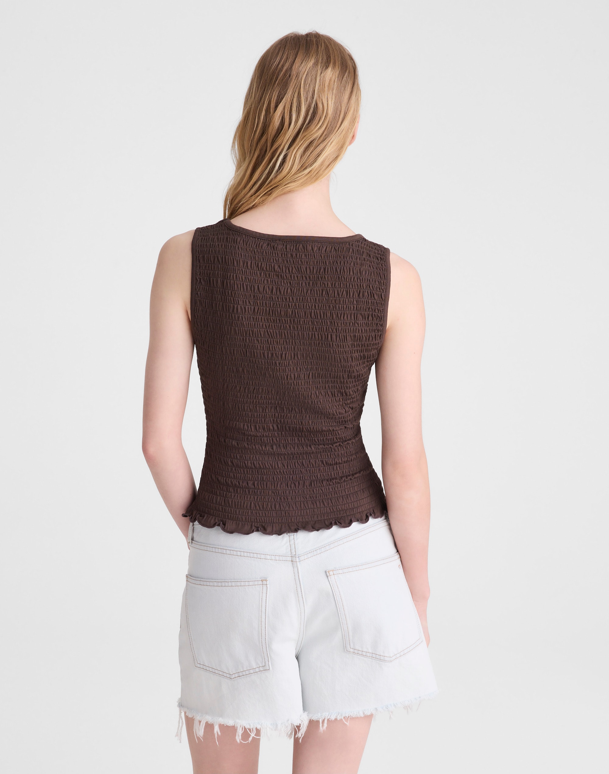 Smocked Scoopneck Tank