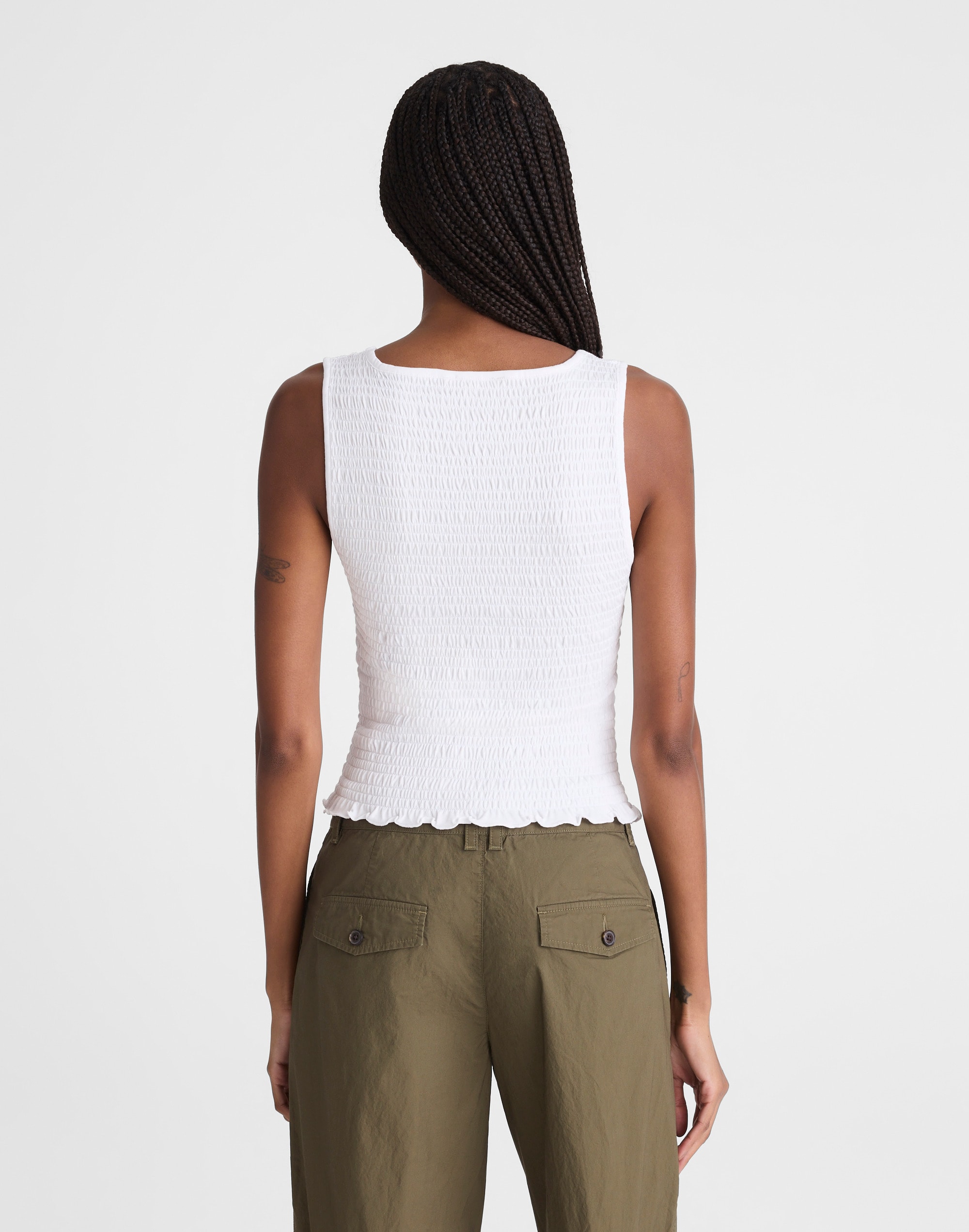 Smocked Scoopneck Tank
