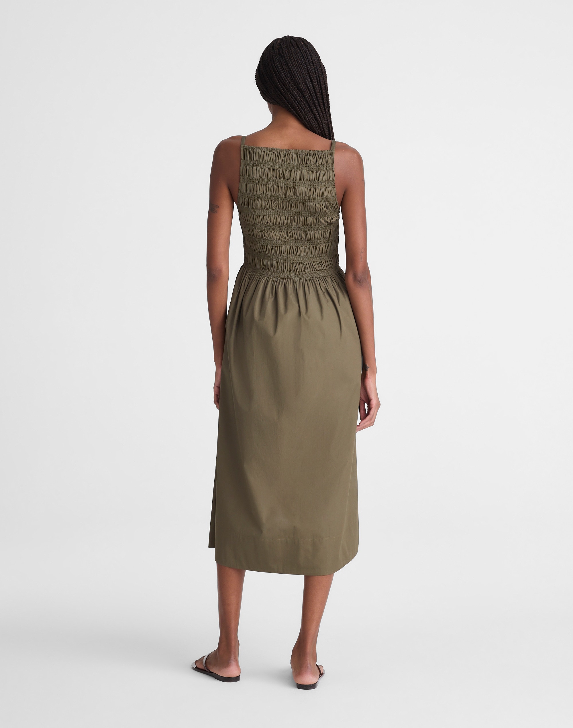 Smocked High-Neck Mini Dress