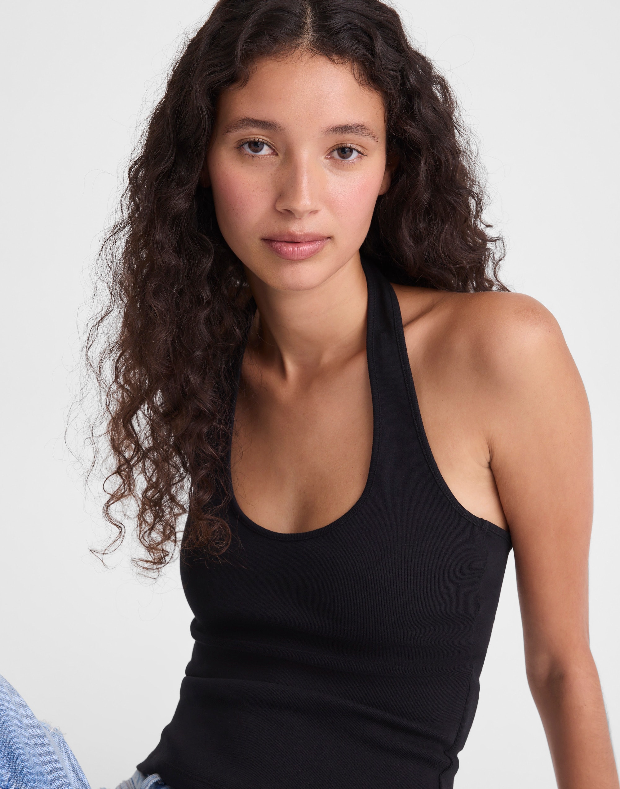 The '90s Halter Top in Compact Cotton
