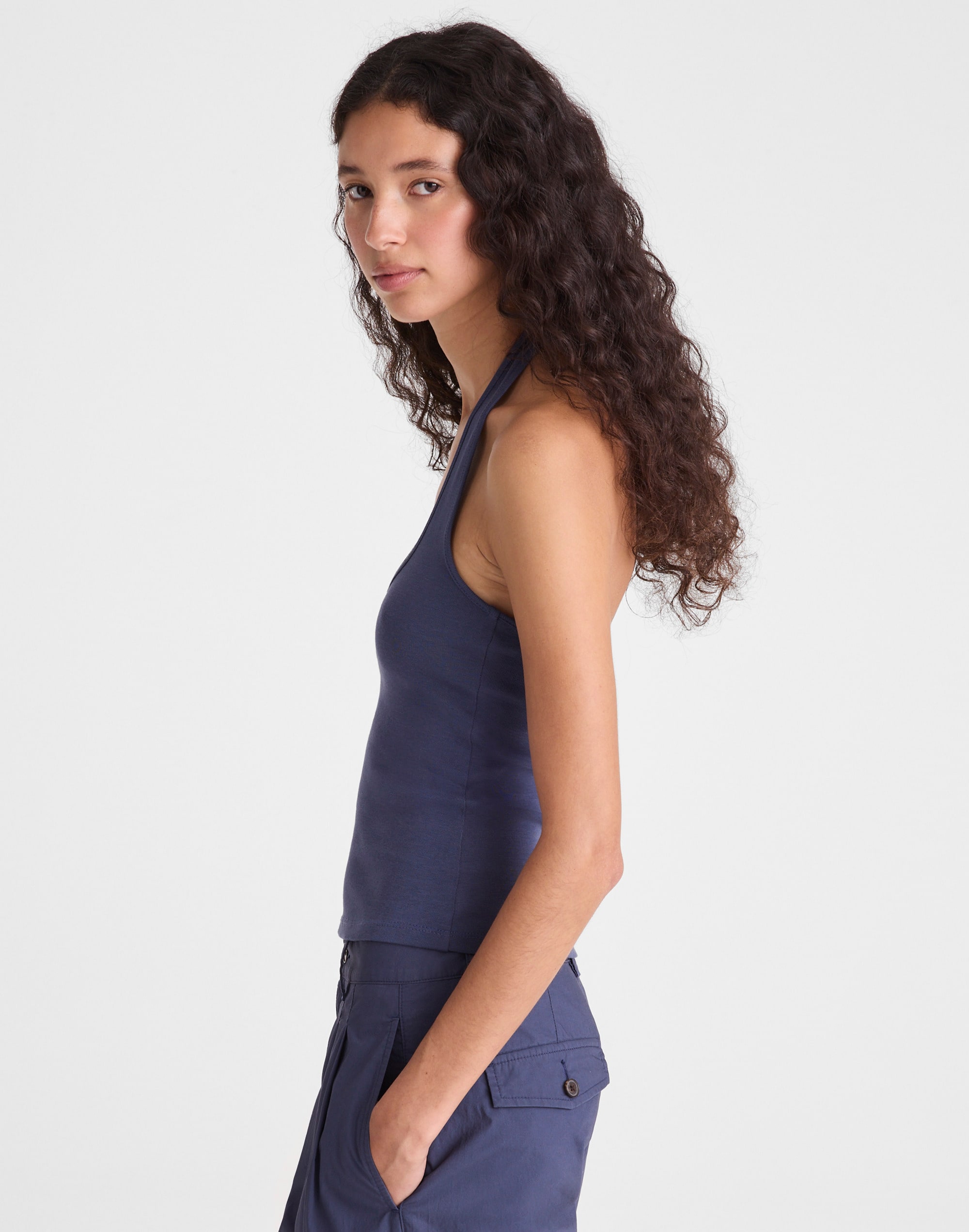 The '90s Halter Top in Compact Cotton