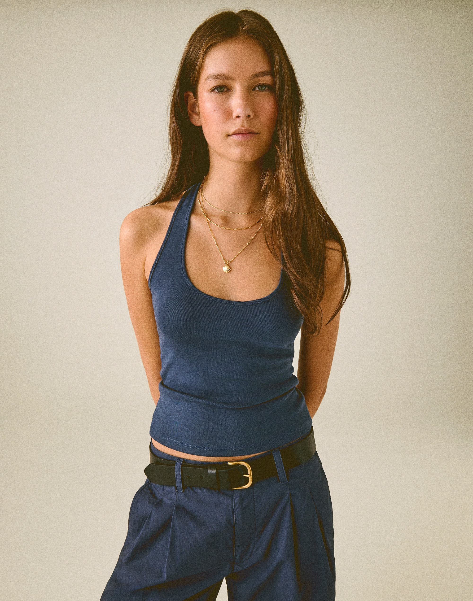 The '90s Halter Top in Compact Cotton