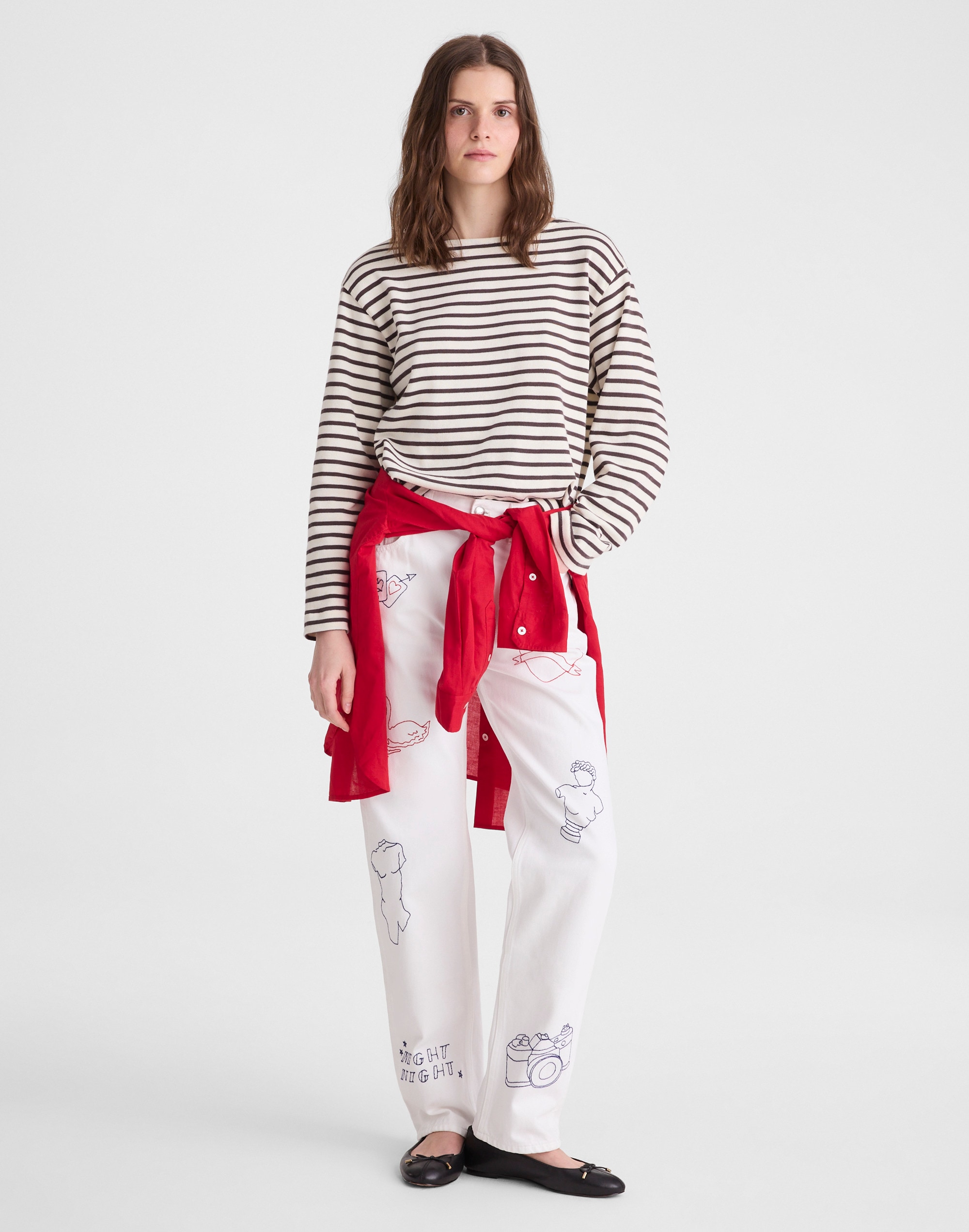 Striped Boatneck Long-Sleeve Tee