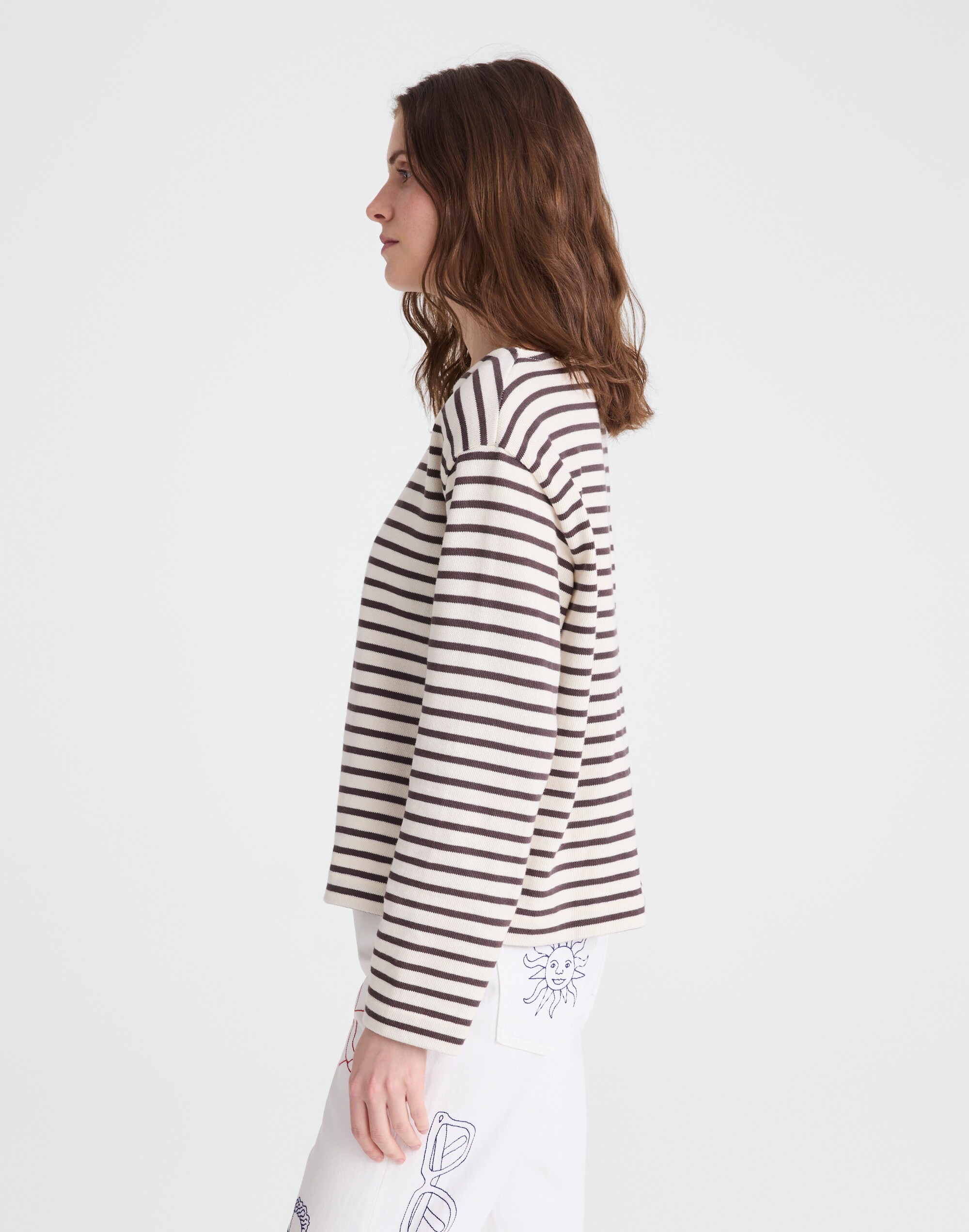 Striped Boatneck Long-Sleeve Tee