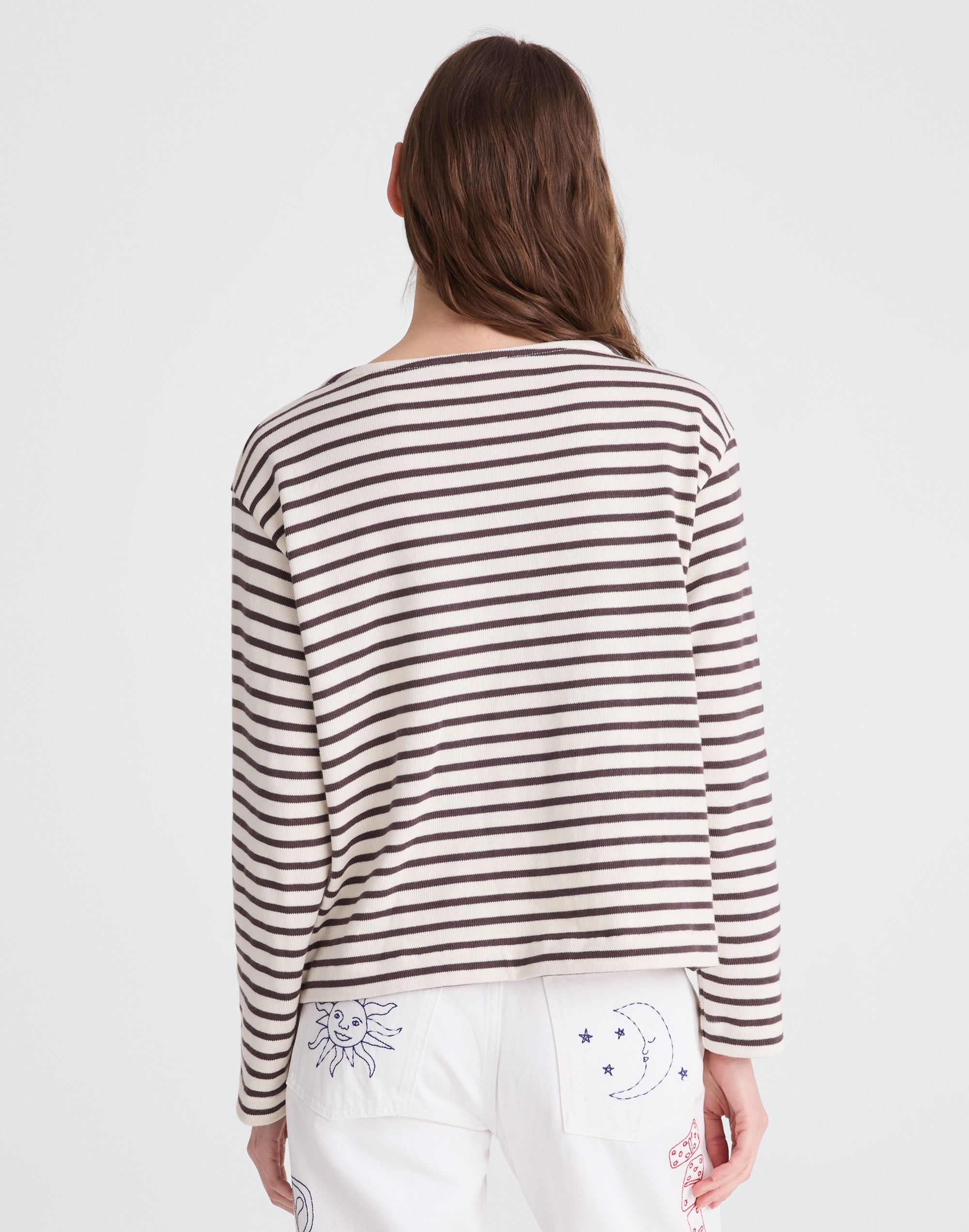 Striped Boatneck Long-Sleeve Tee