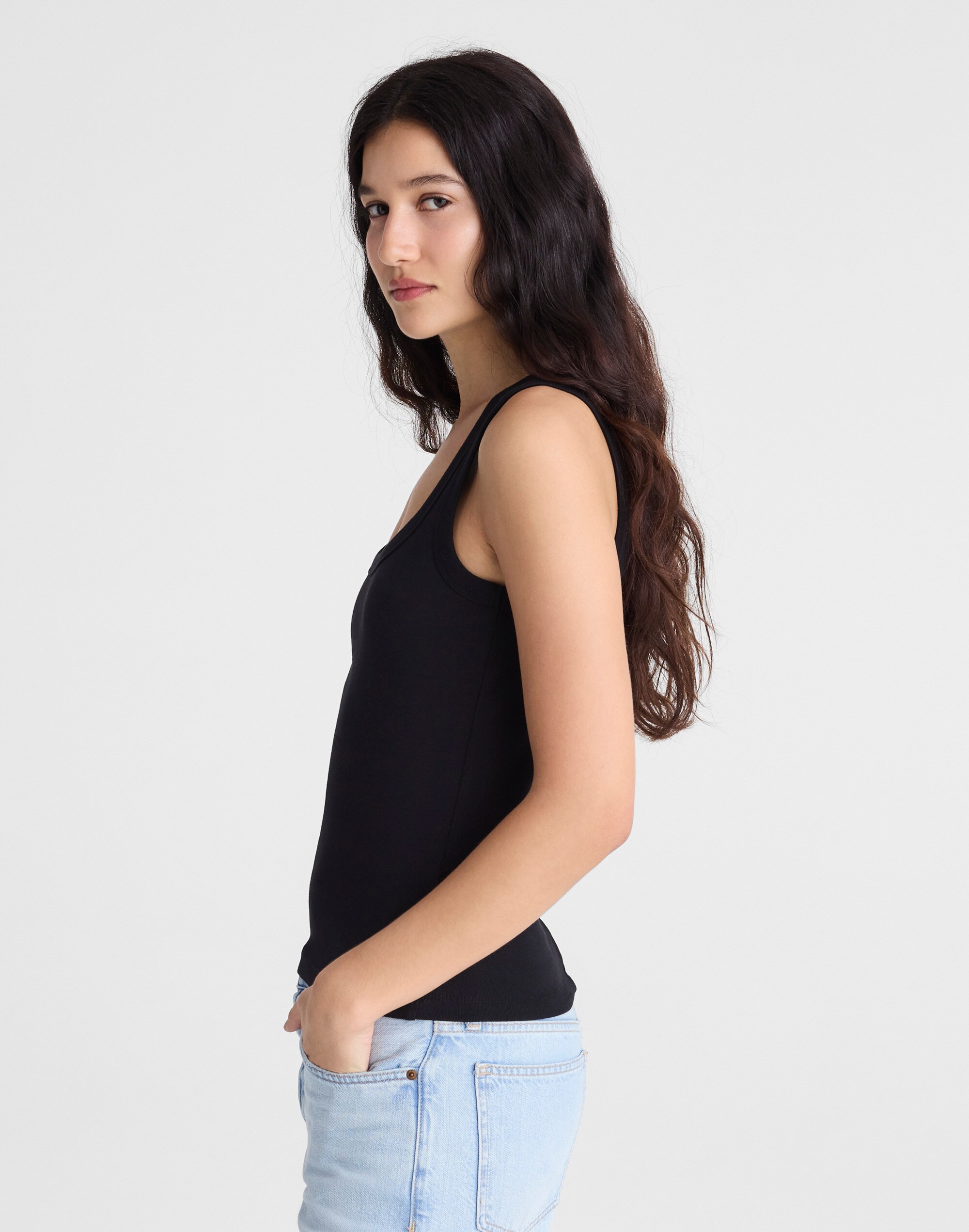 The '90s Scoopneck Tank in Compact Cotton