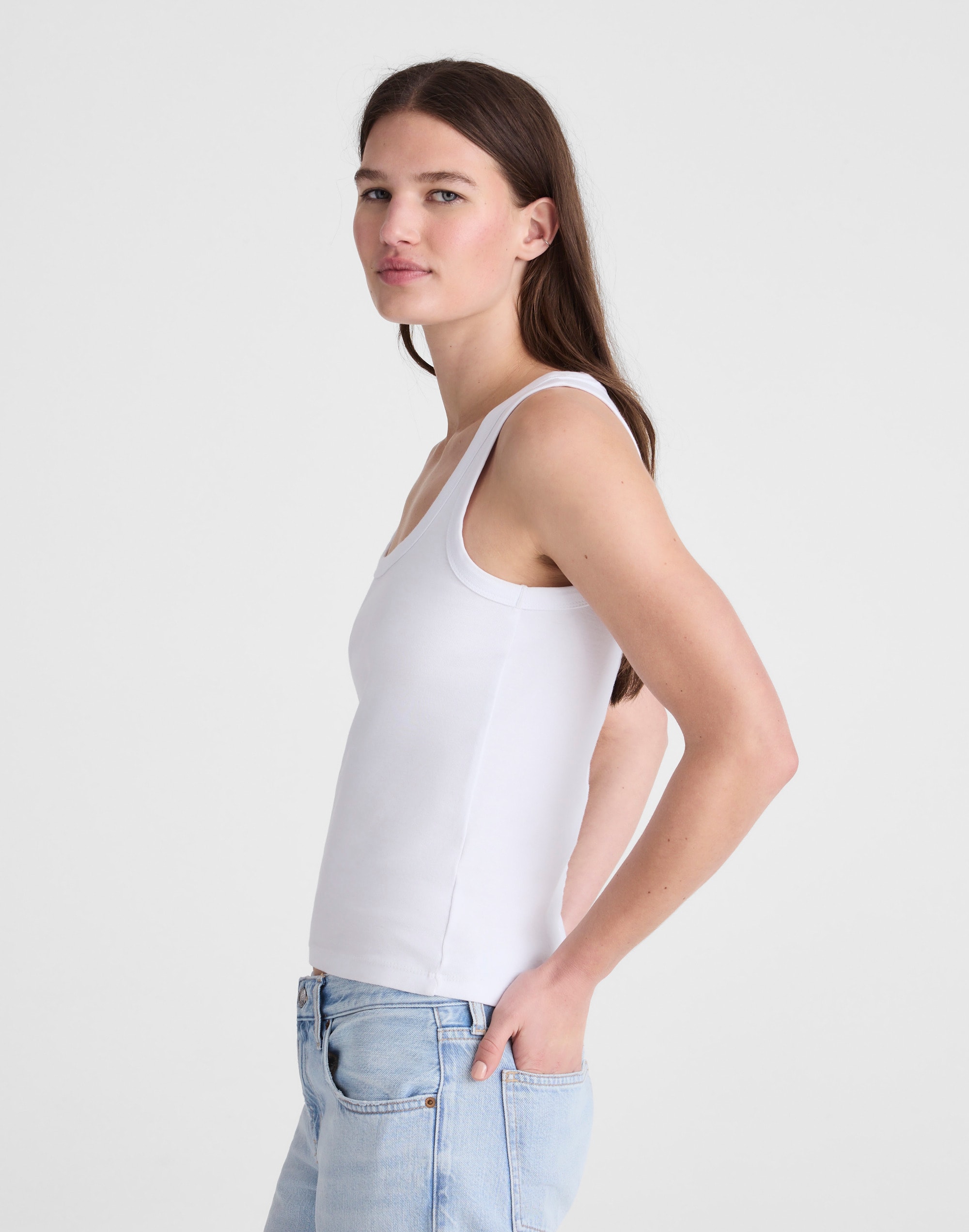 The '90s Scoopneck Tank in Compact Cotton